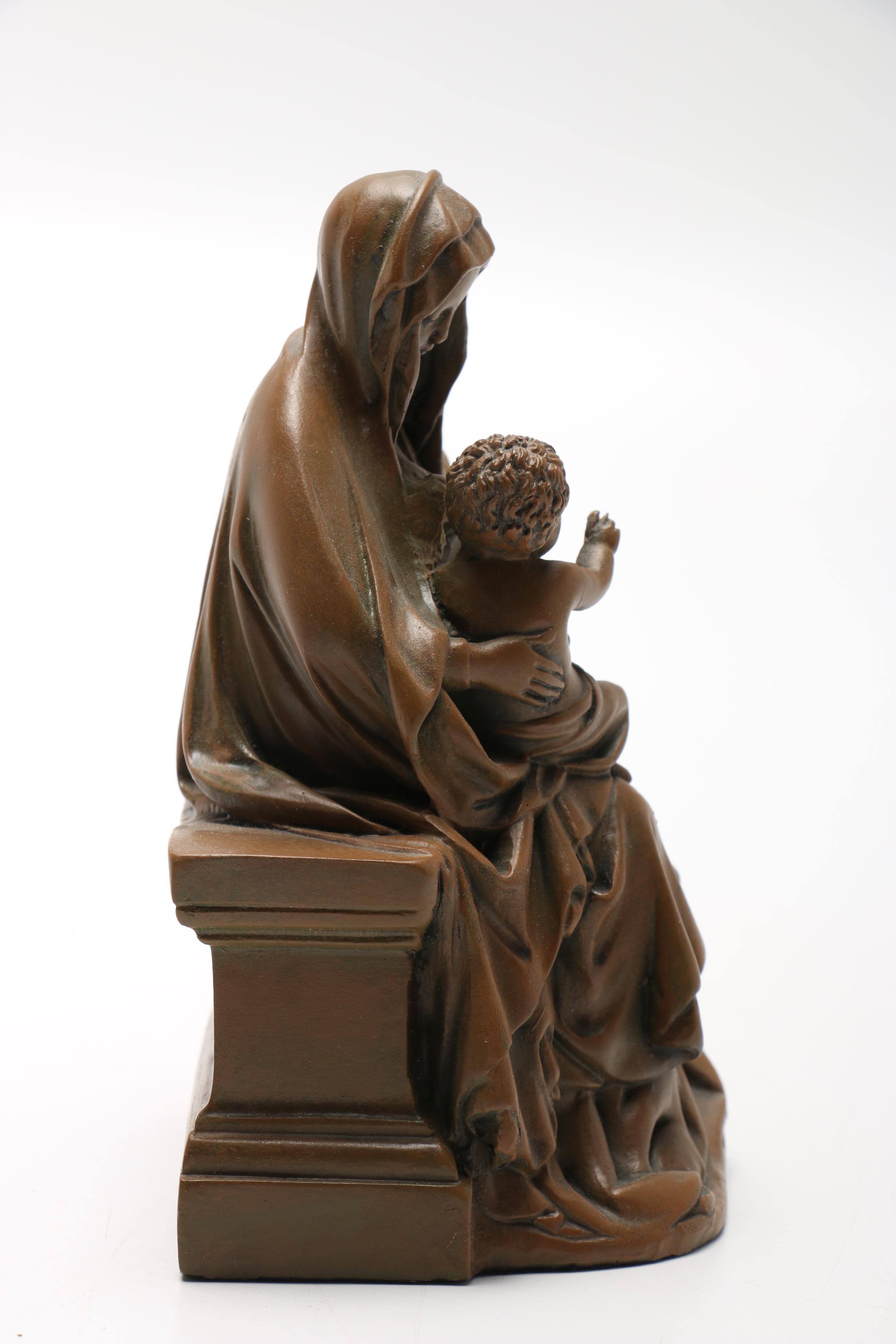 Metropolitan Museum of Art Seated Virgin and Child Reproduction Sculpture