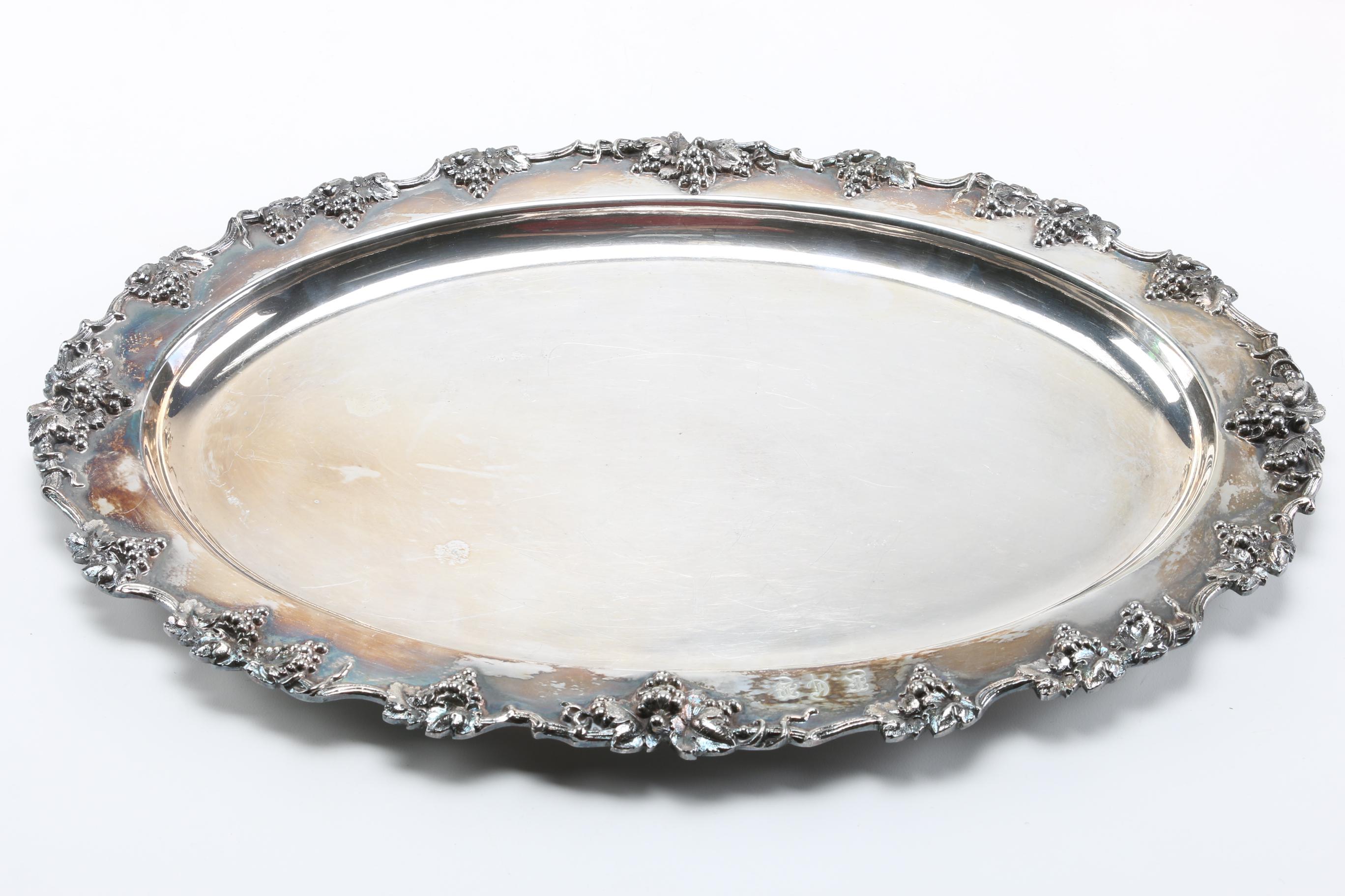 Birmingham Silver Co. Silver Plate Tea Service With Barbour Tray