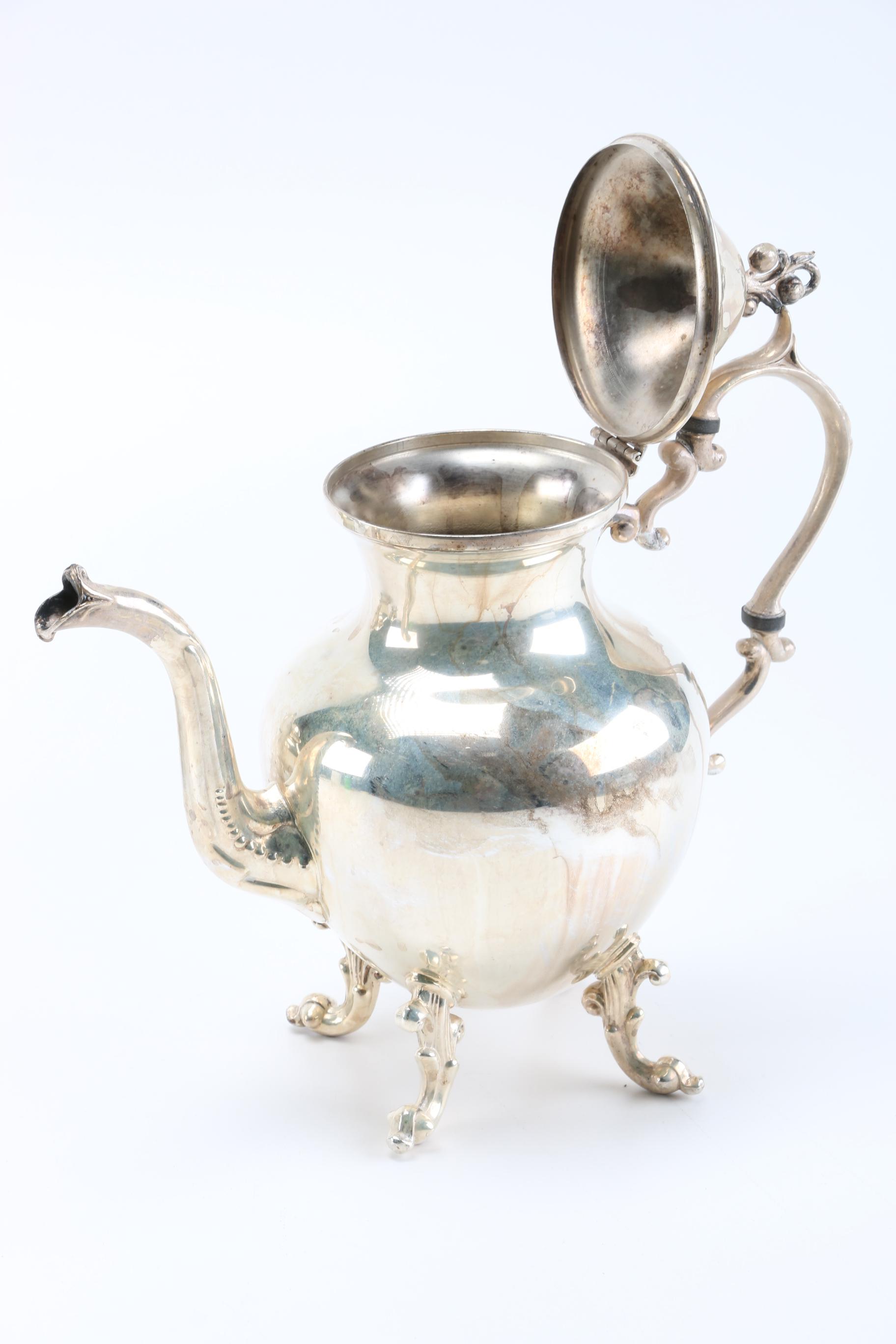 Birmingham Silver Co. Silver Plate Tea Service With Barbour Tray