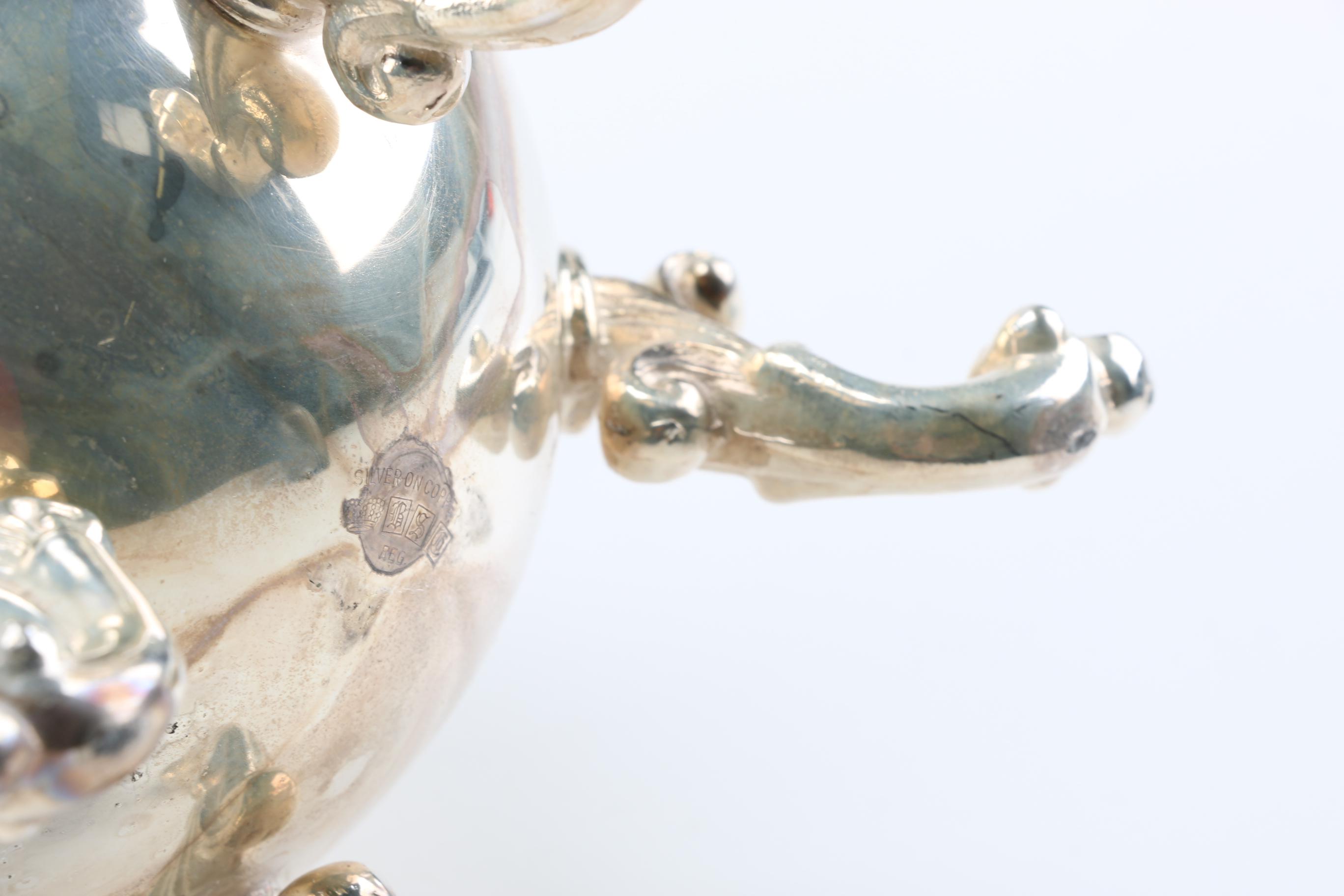 Birmingham Silver Co. Silver Plate Tea Service With Barbour Tray