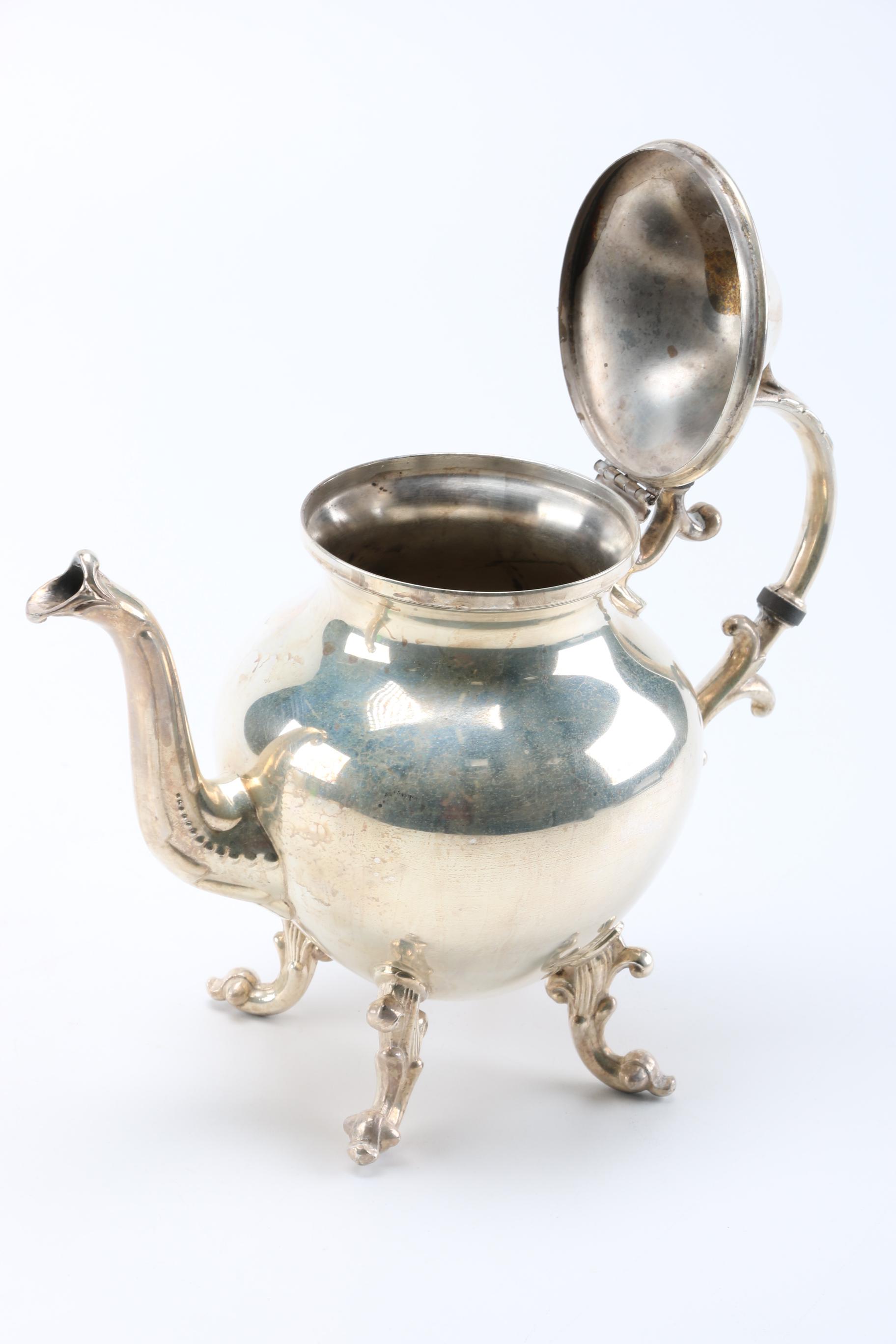 Birmingham Silver Co. Silver Plate Tea Service With Barbour Tray