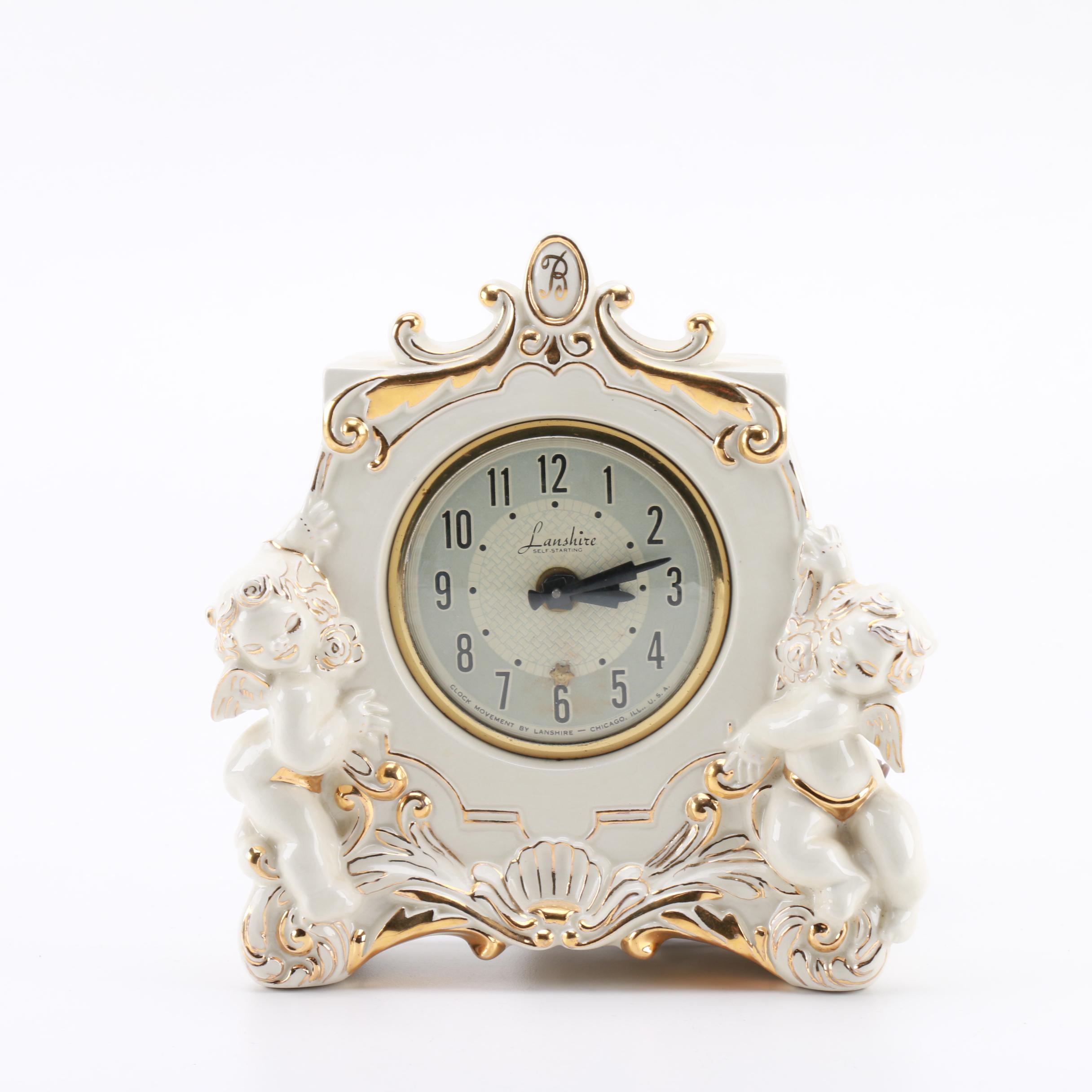 Vintage Lanshire Self Starting Mantel Clock