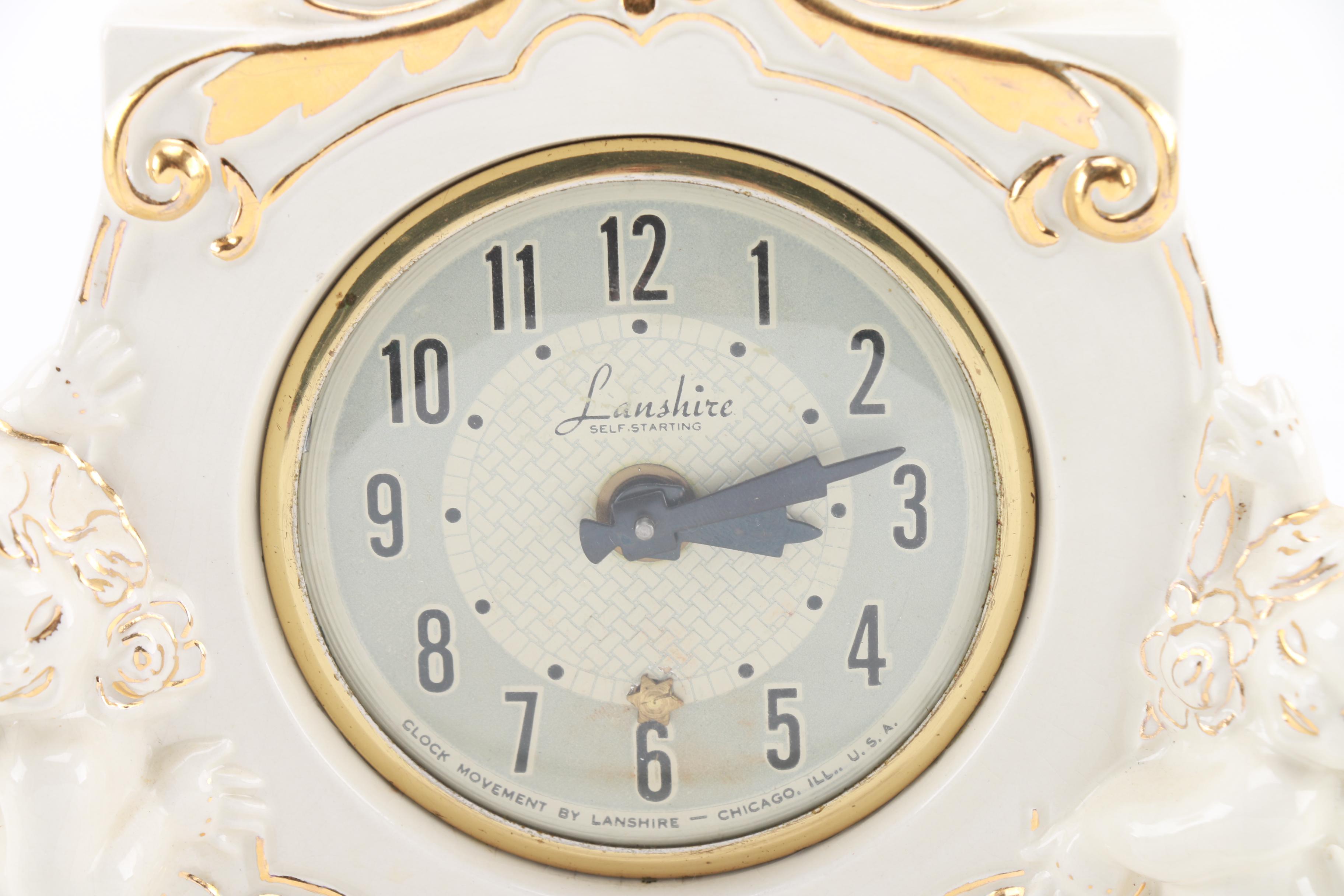 Vintage Lanshire Self Starting Mantel Clock