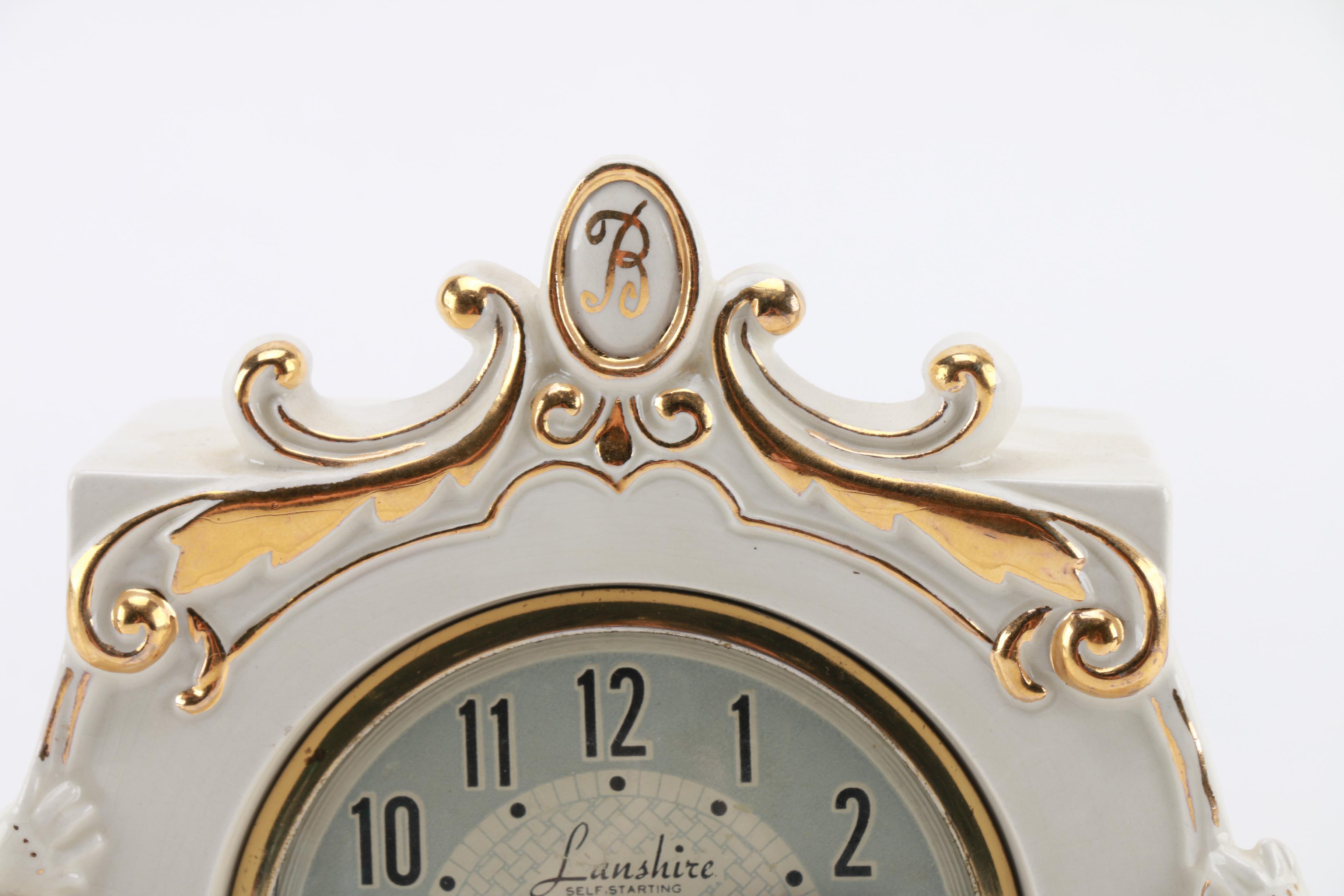 Vintage Lanshire Self Starting Mantel Clock