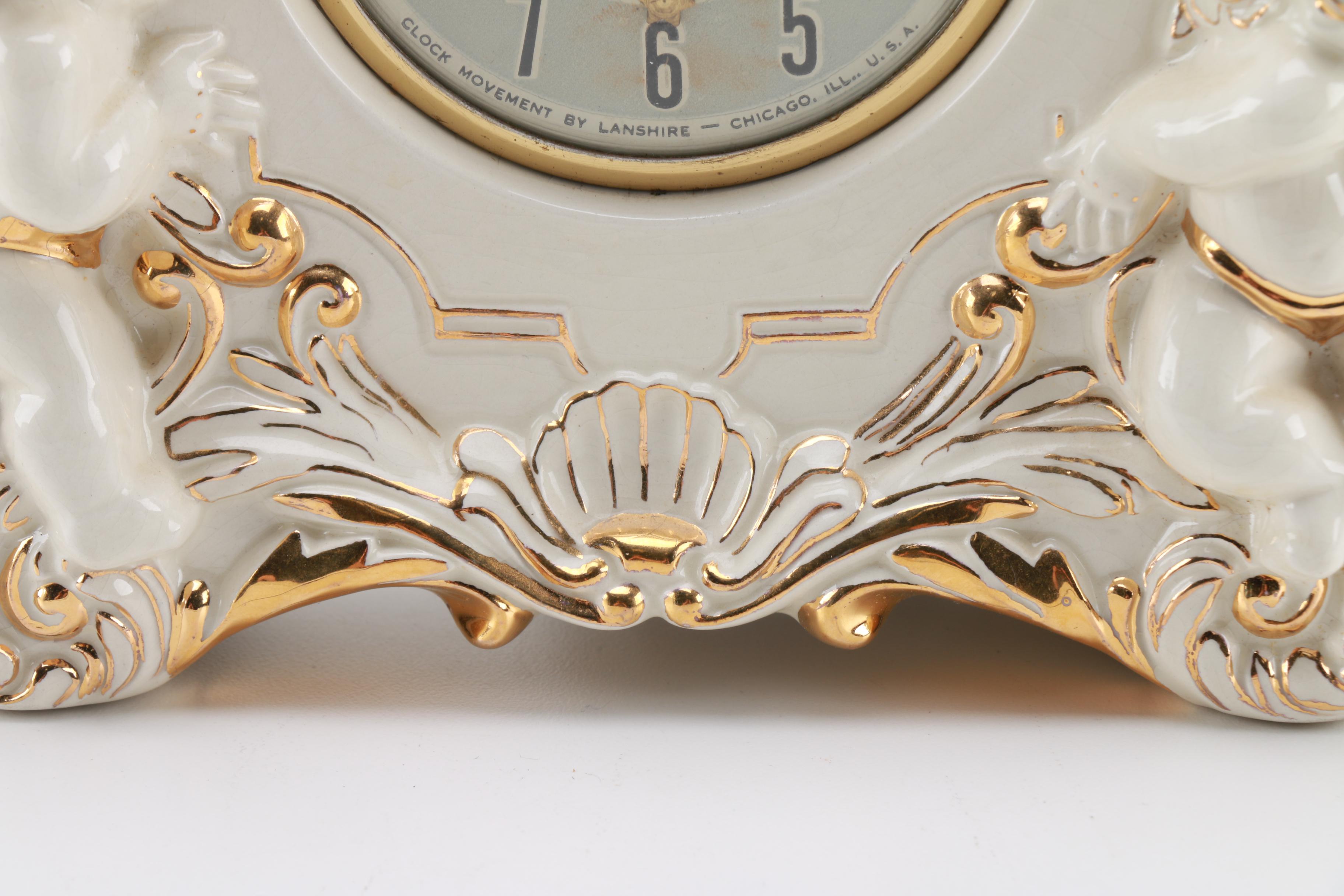 Vintage Lanshire Self Starting Mantel Clock