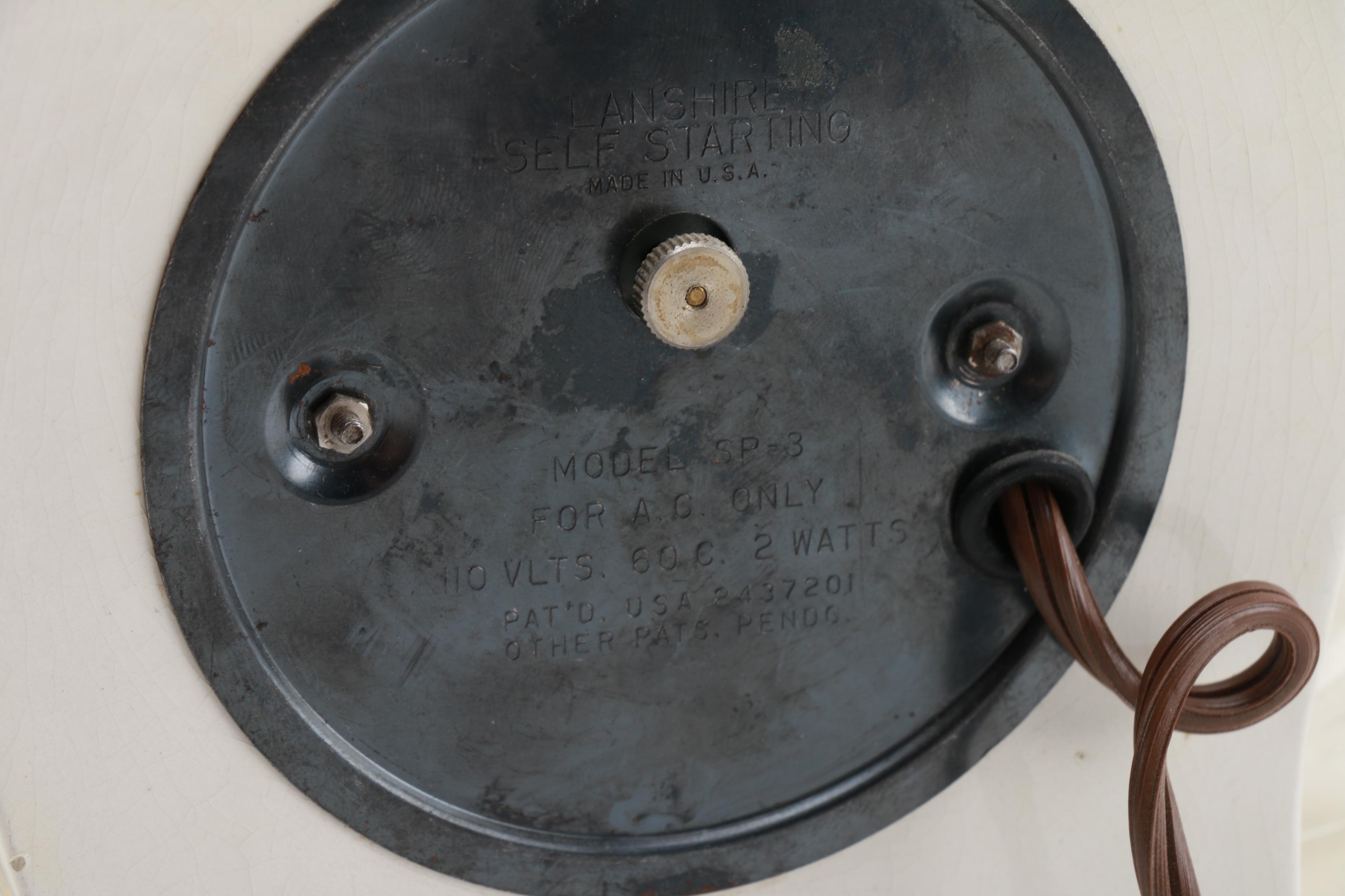 Vintage Lanshire Self Starting Mantel Clock