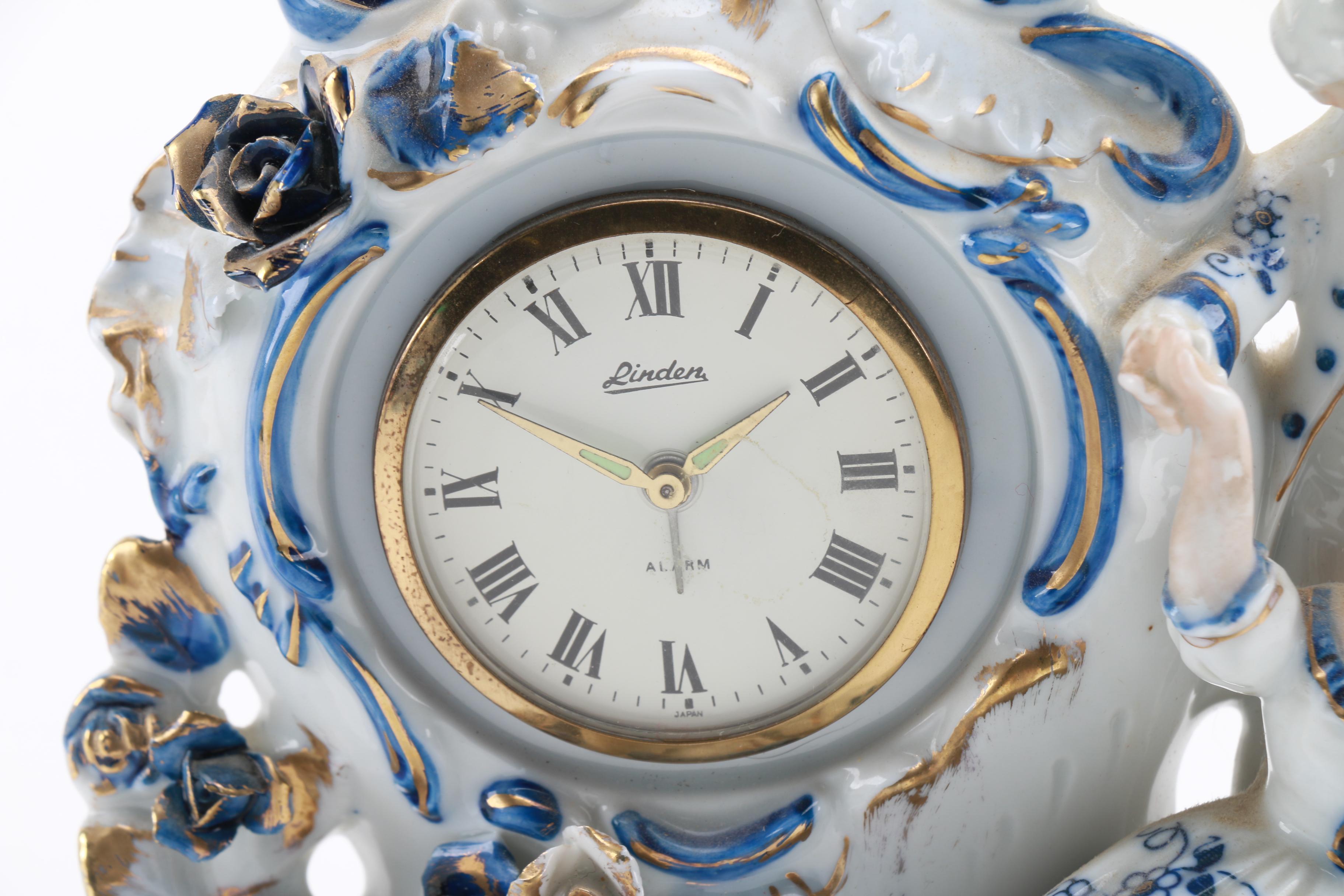 Linden Porcelain Figural Desk Clock