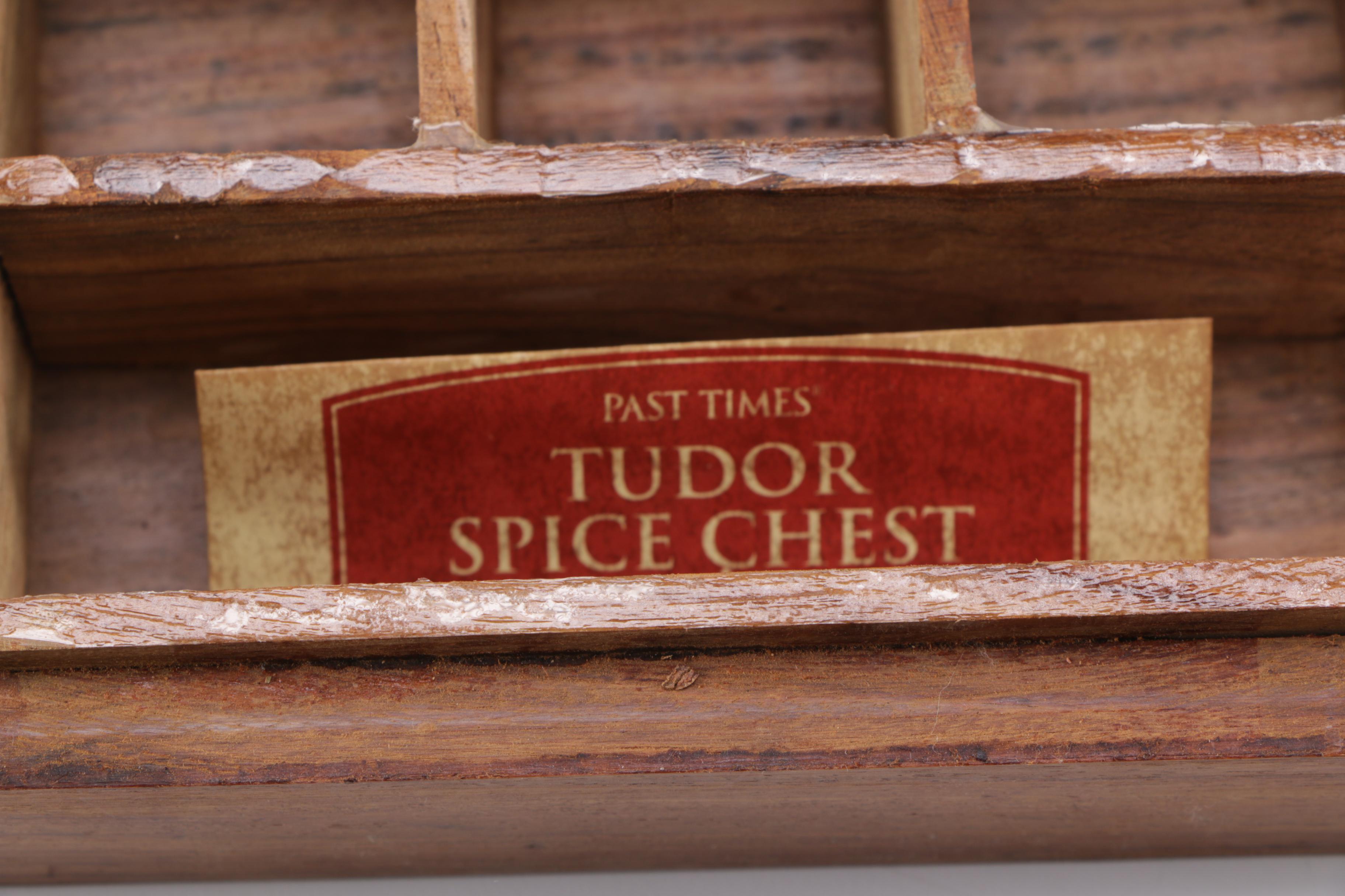 Past Times Wooden Tudor Spice Chest and Nooristan Carved Afghan Box