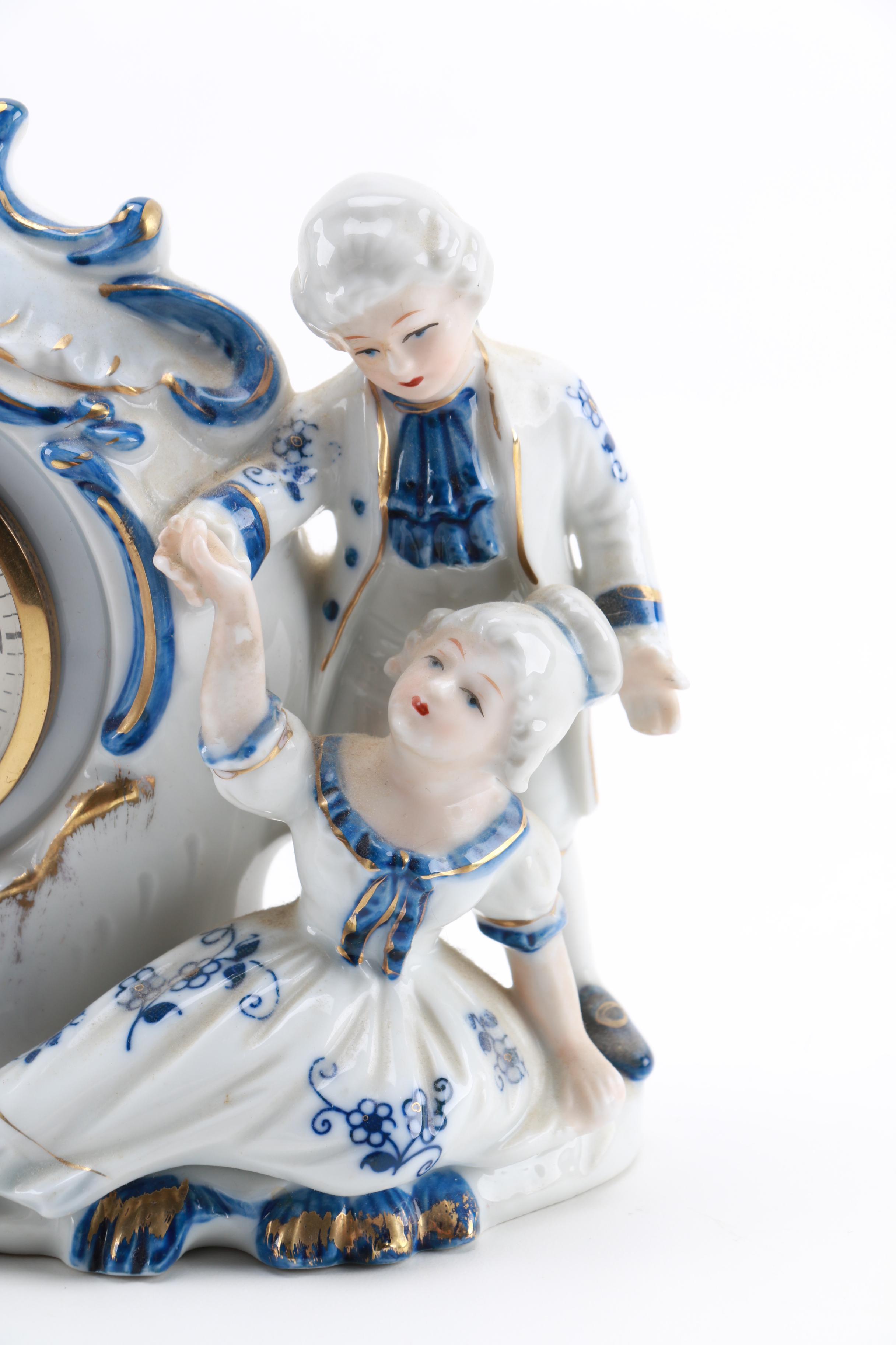 Linden Porcelain Figural Desk Clock