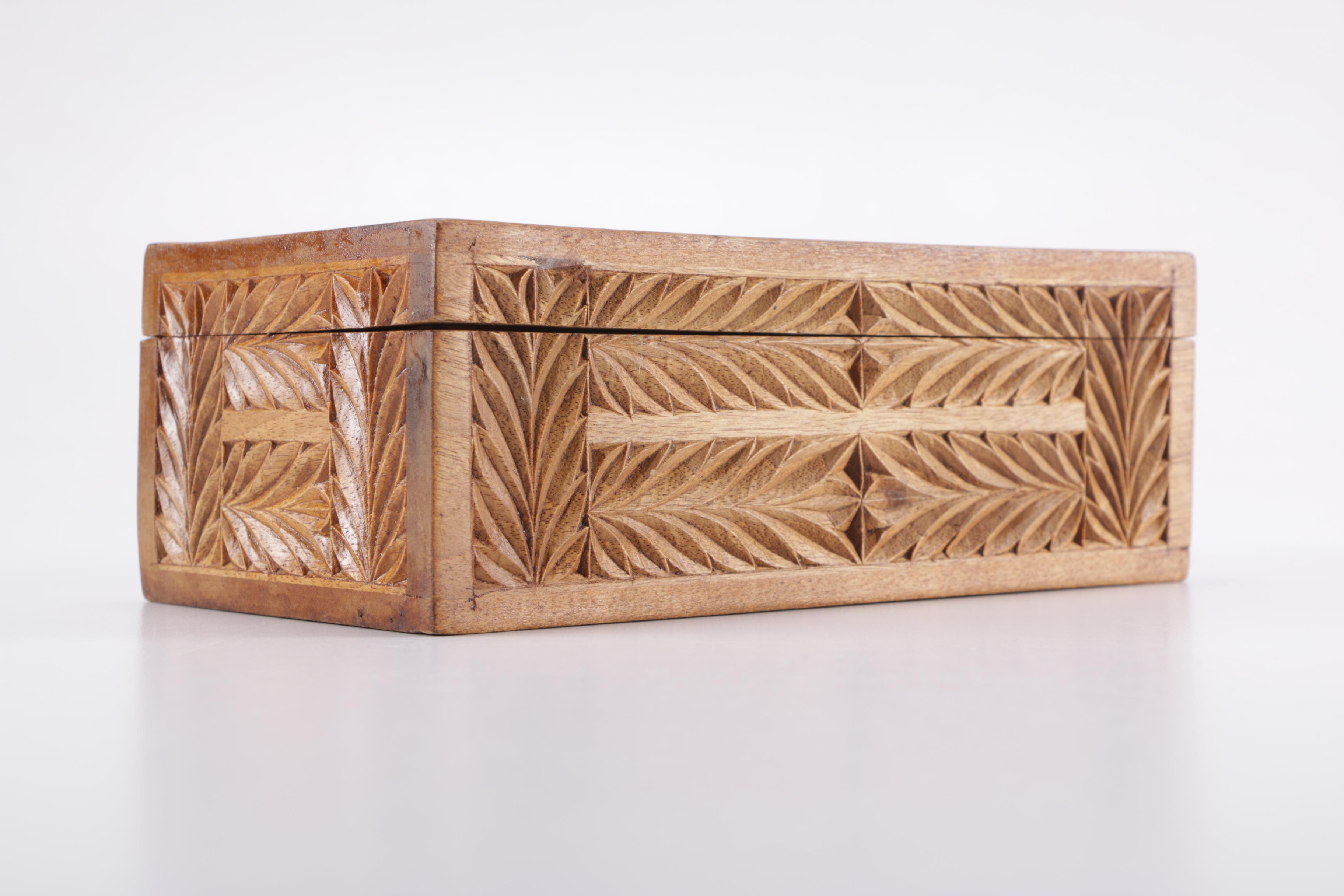 Past Times Wooden Tudor Spice Chest and Nooristan Carved Afghan Box