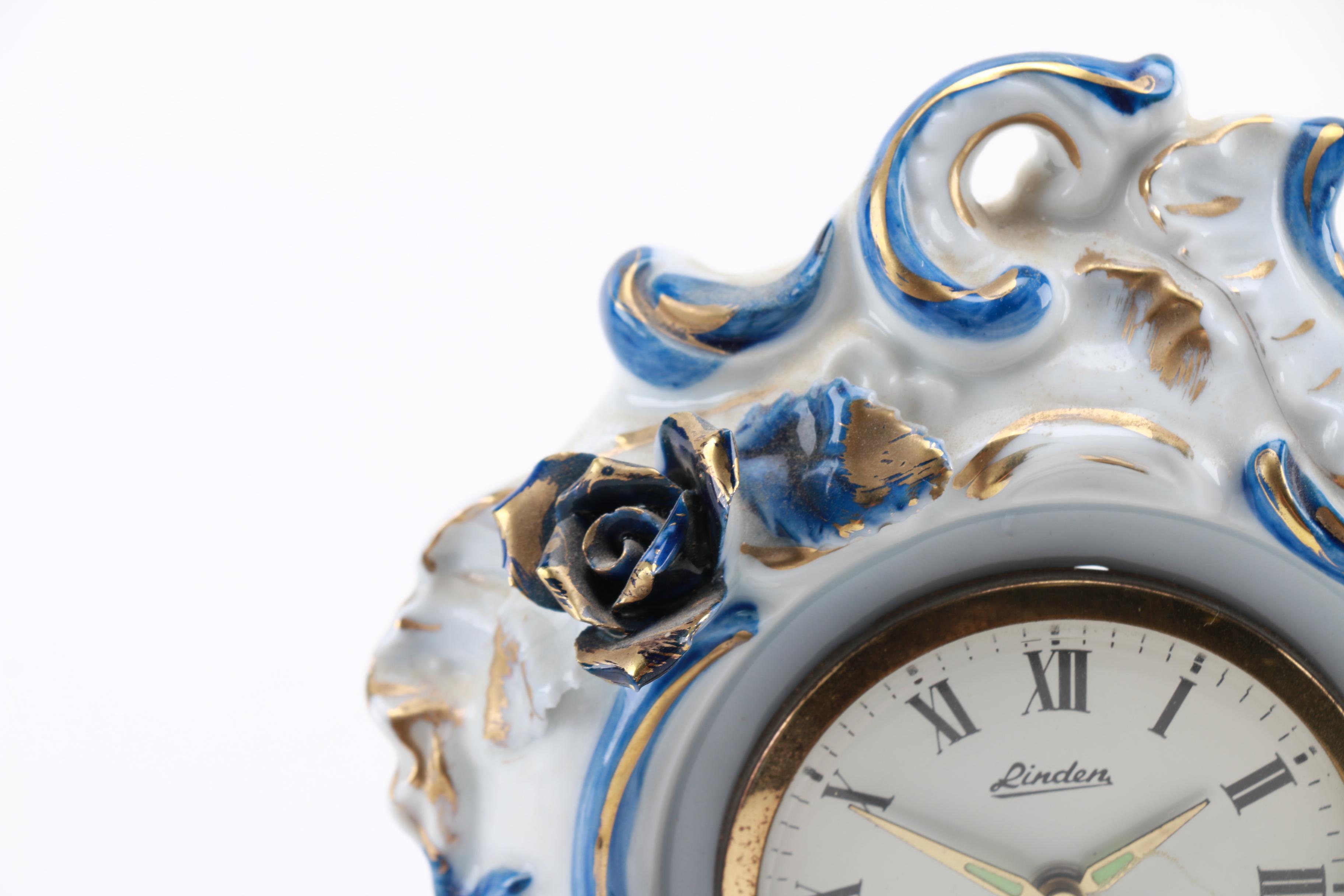 Linden Porcelain Figural Desk Clock