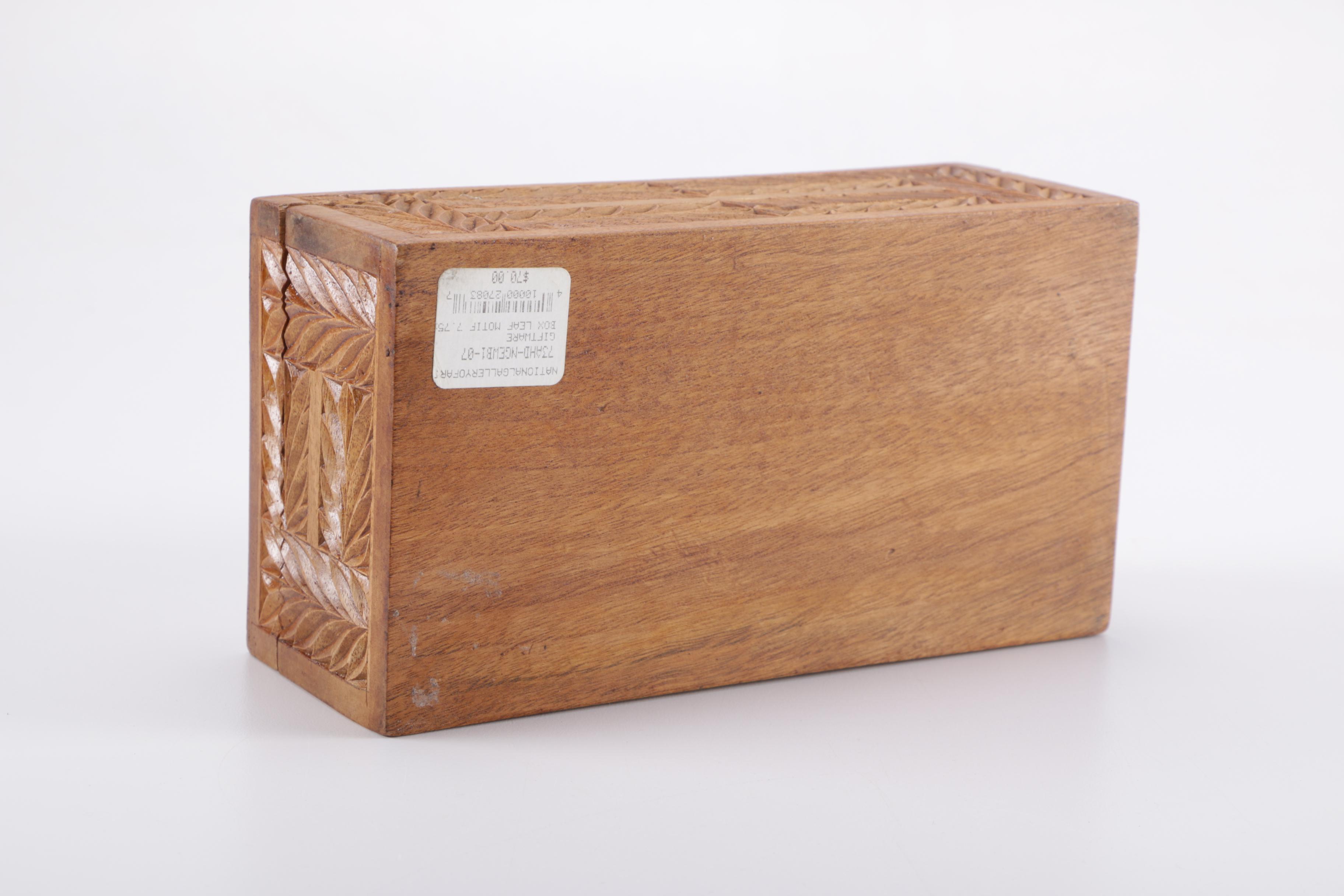 Past Times Wooden Tudor Spice Chest and Nooristan Carved Afghan Box