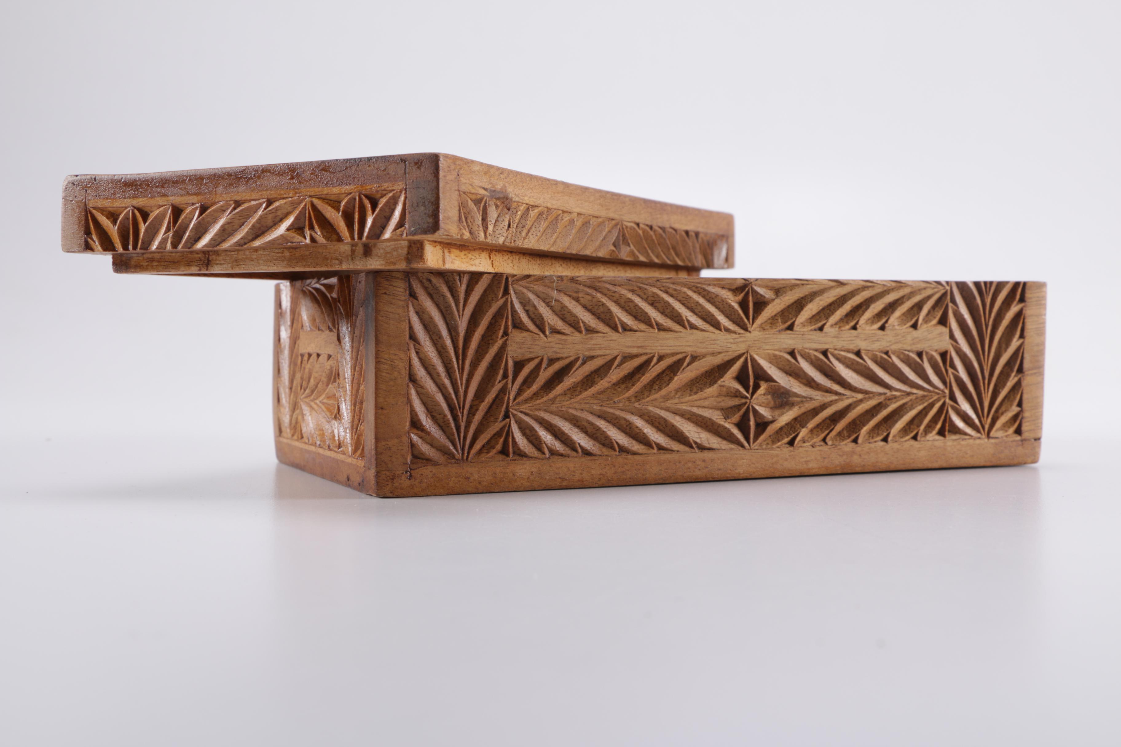 Past Times Wooden Tudor Spice Chest and Nooristan Carved Afghan Box