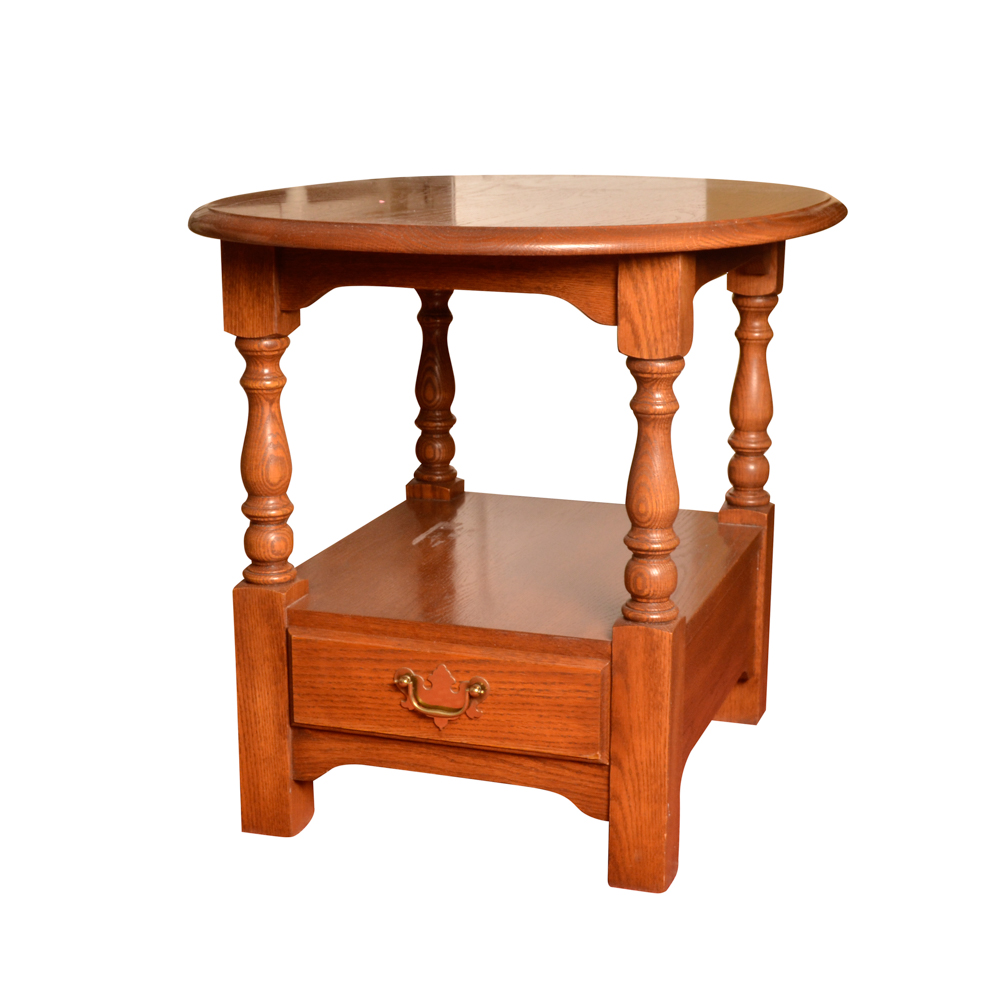Turned Oak Side Table by Pennsylvania House