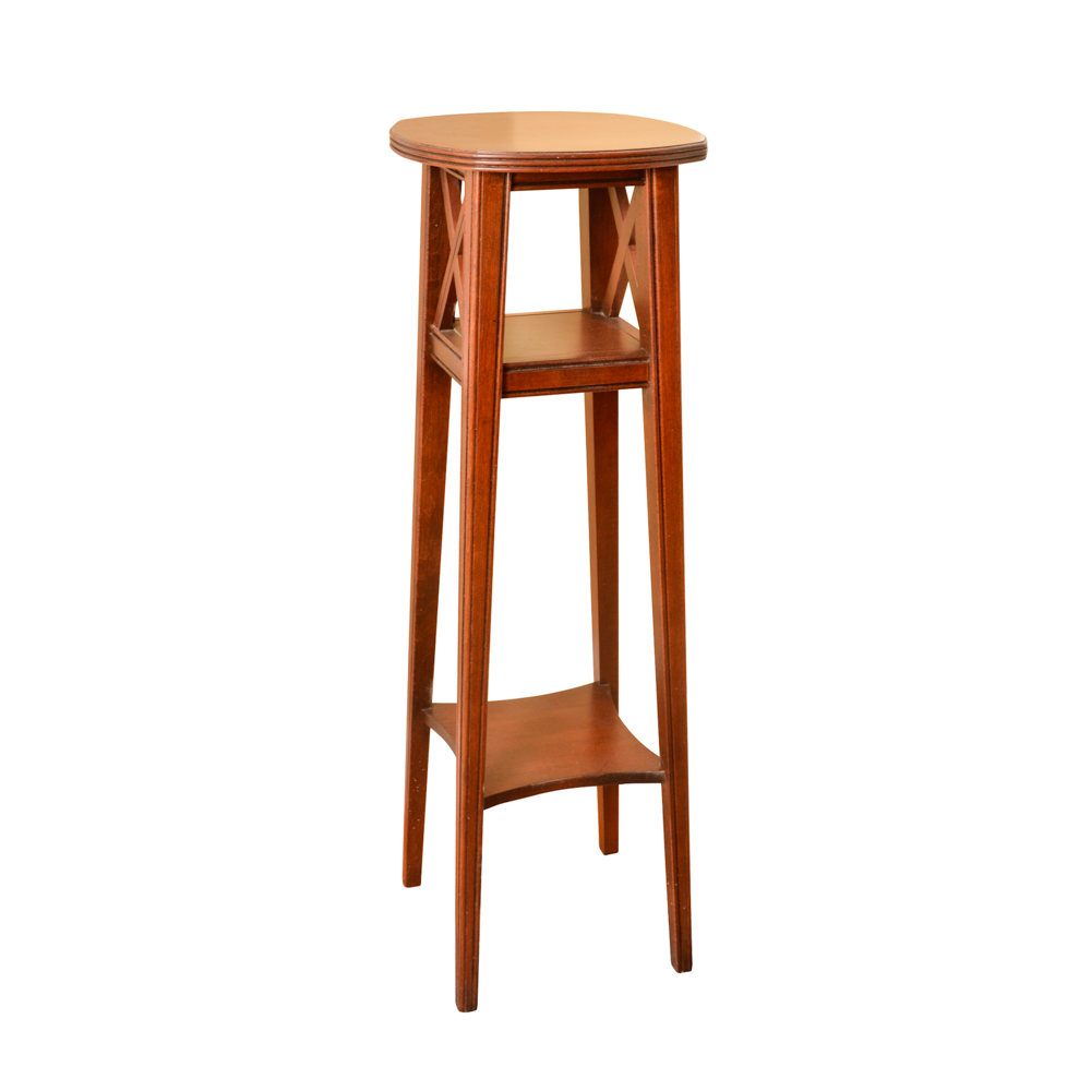 Tiered Plant Stand With a Cherry Finish