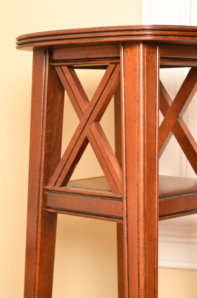 Tiered Plant Stand With a Cherry Finish