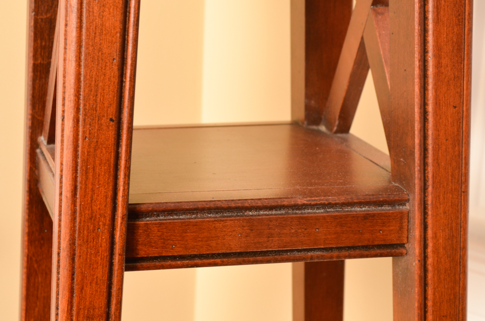 Tiered Plant Stand With a Cherry Finish