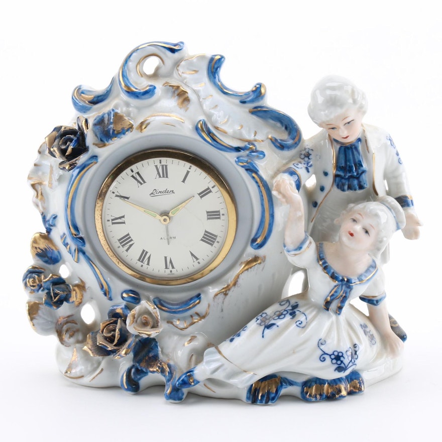 Linden Porcelain Figural Desk Clock