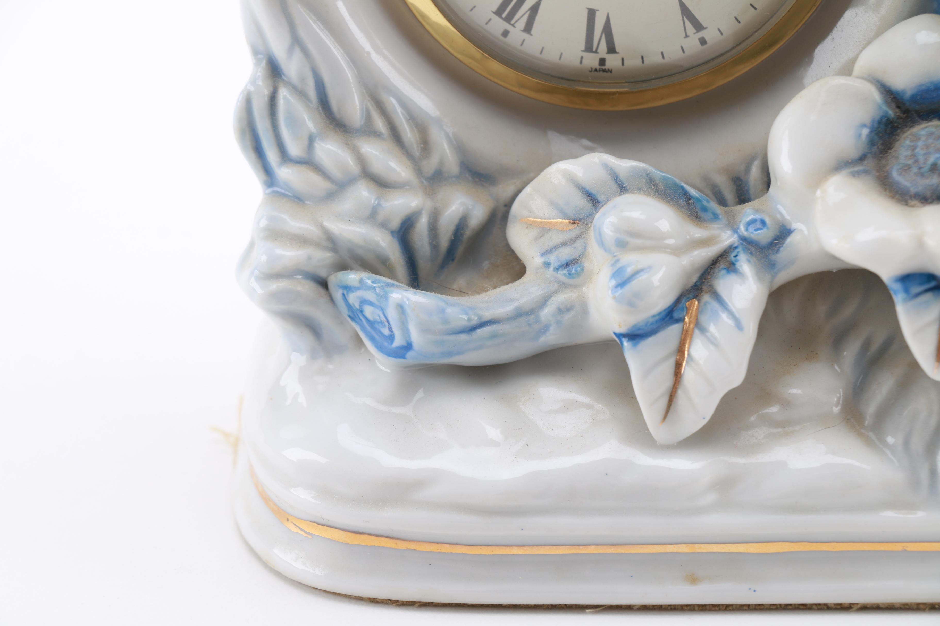 Linden Porcelain Blue Jay Alarm Clock