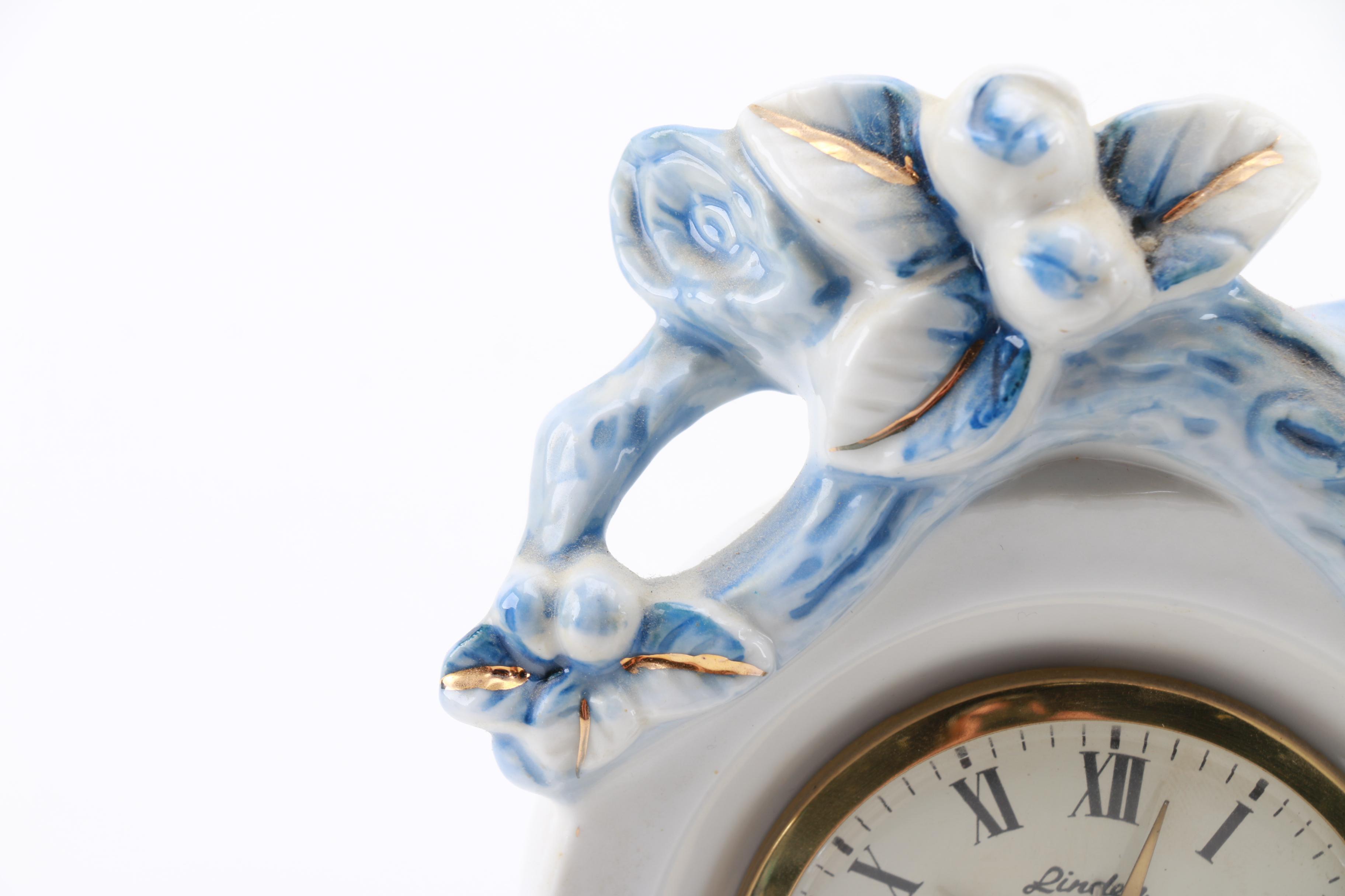 Linden Porcelain Blue Jay Alarm Clock