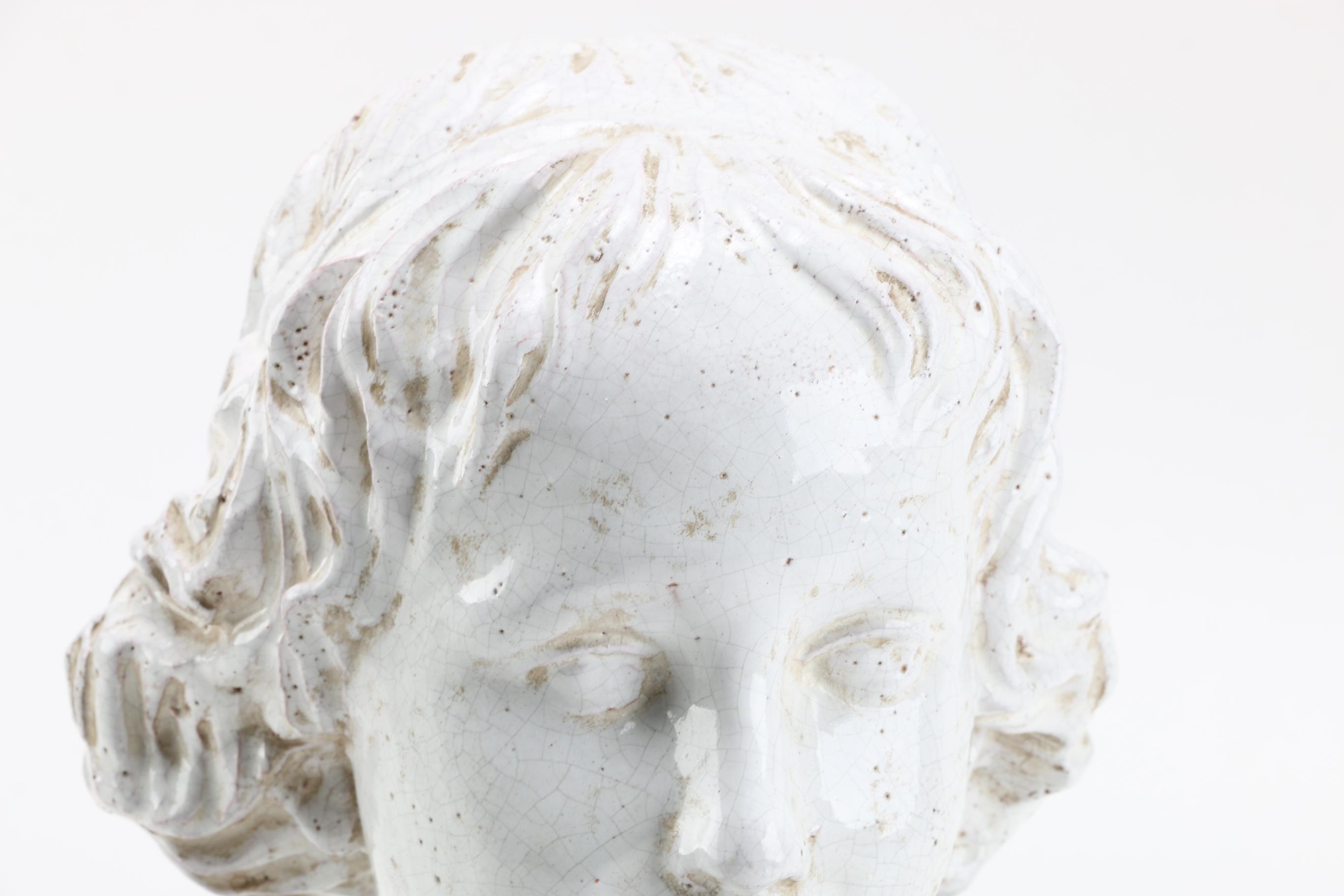 Reproduction Della Robbia "Bust of a Young Boy" Sculpture