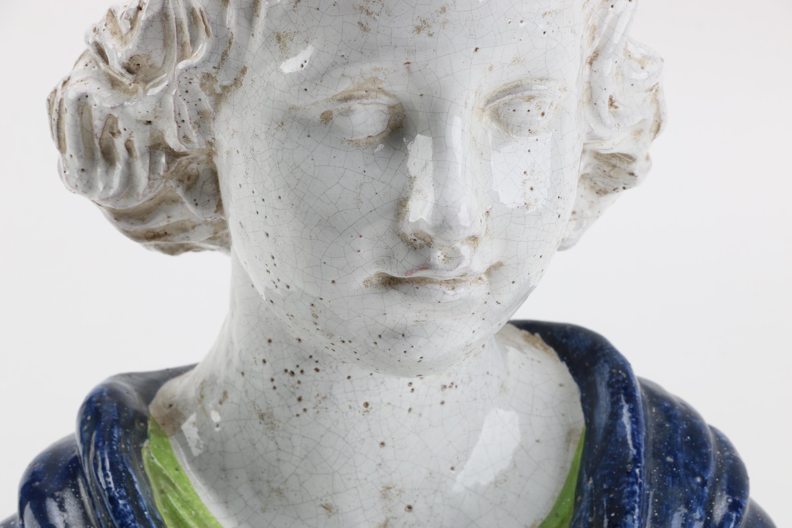 Reproduction Della Robbia "Bust of a Young Boy" Sculpture