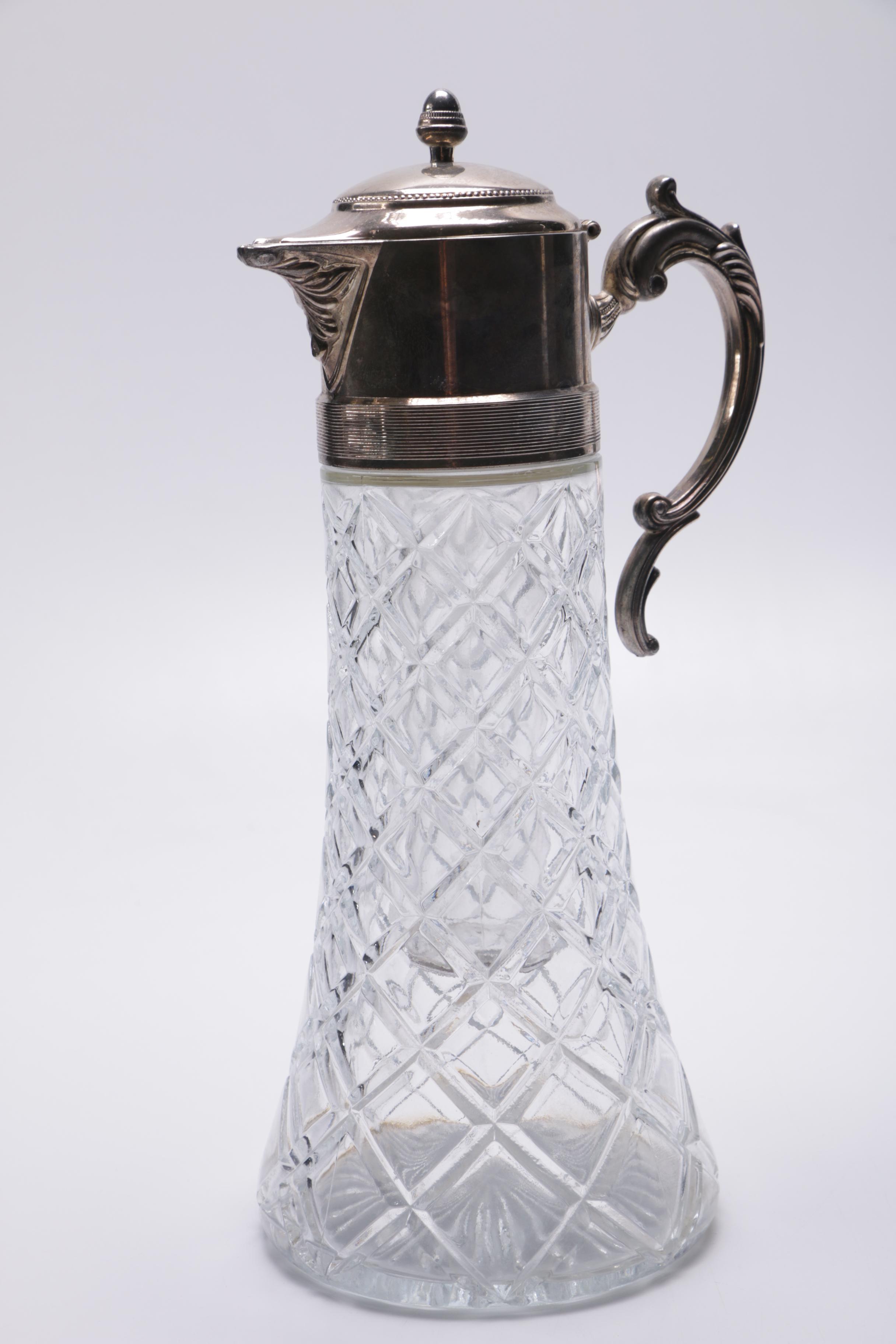 Silver Plate and Cut Glass Pitchers
