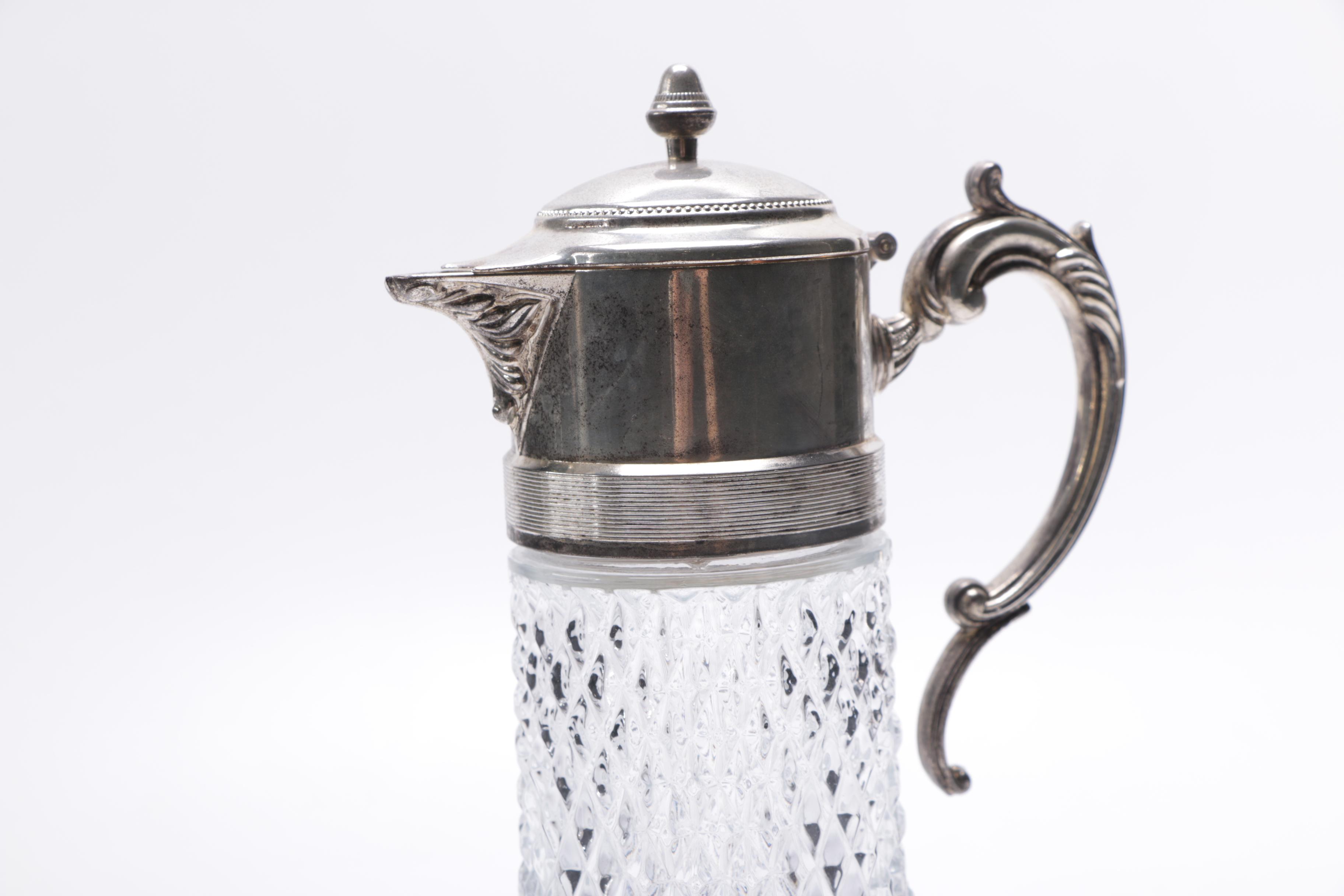 Silver Plate and Cut Glass Pitchers
