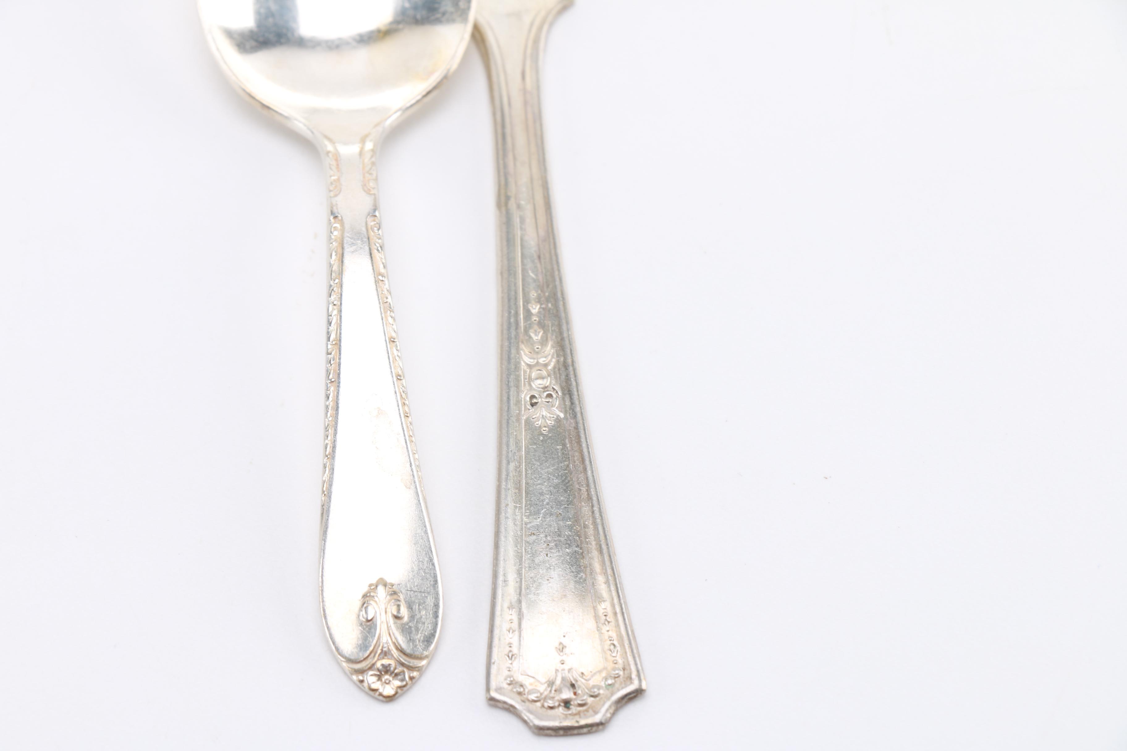 Wm Rogers & Son "Exquisite" Spoon and Other Assorted Silver Plate