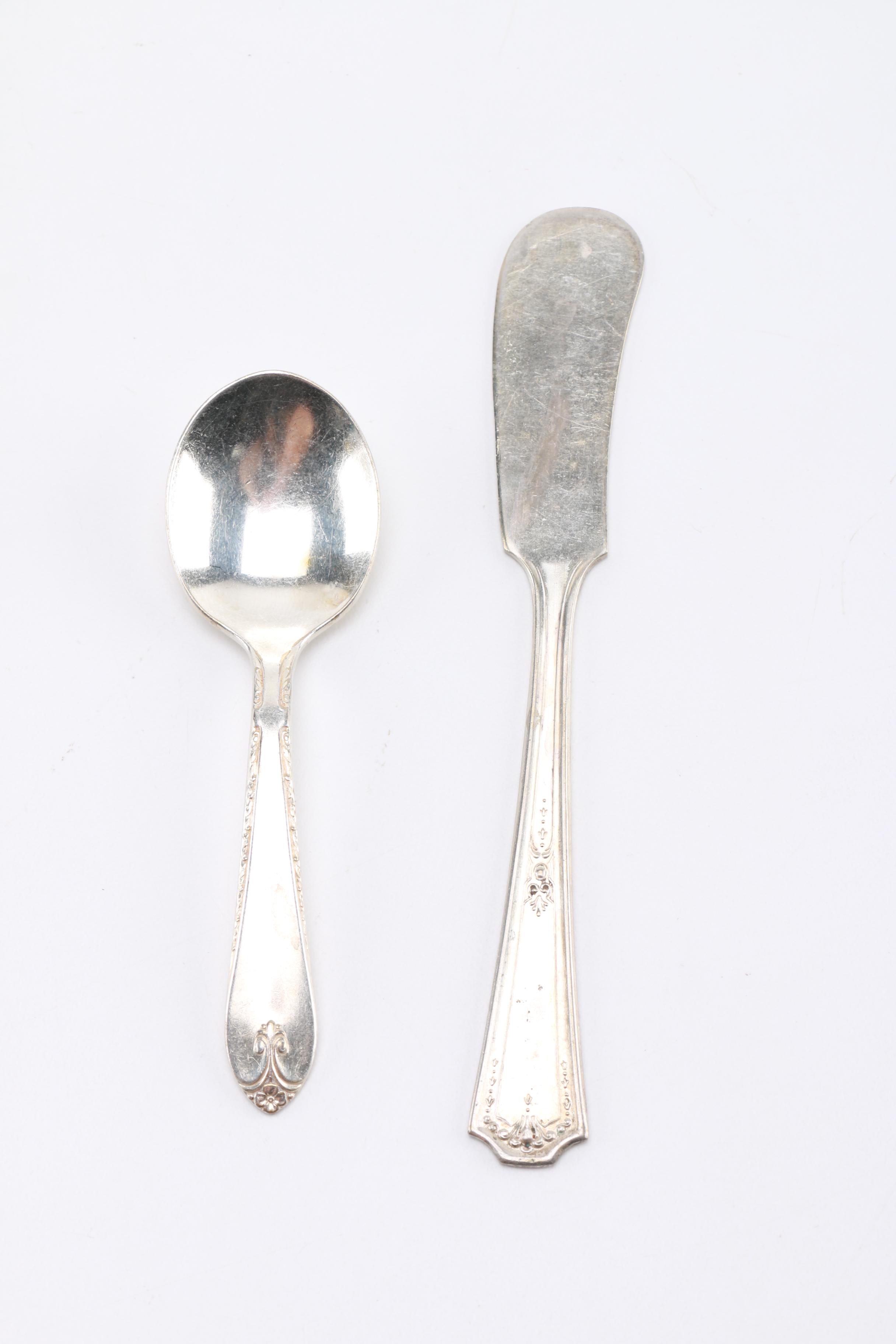 Wm Rogers & Son "Exquisite" Spoon and Other Assorted Silver Plate