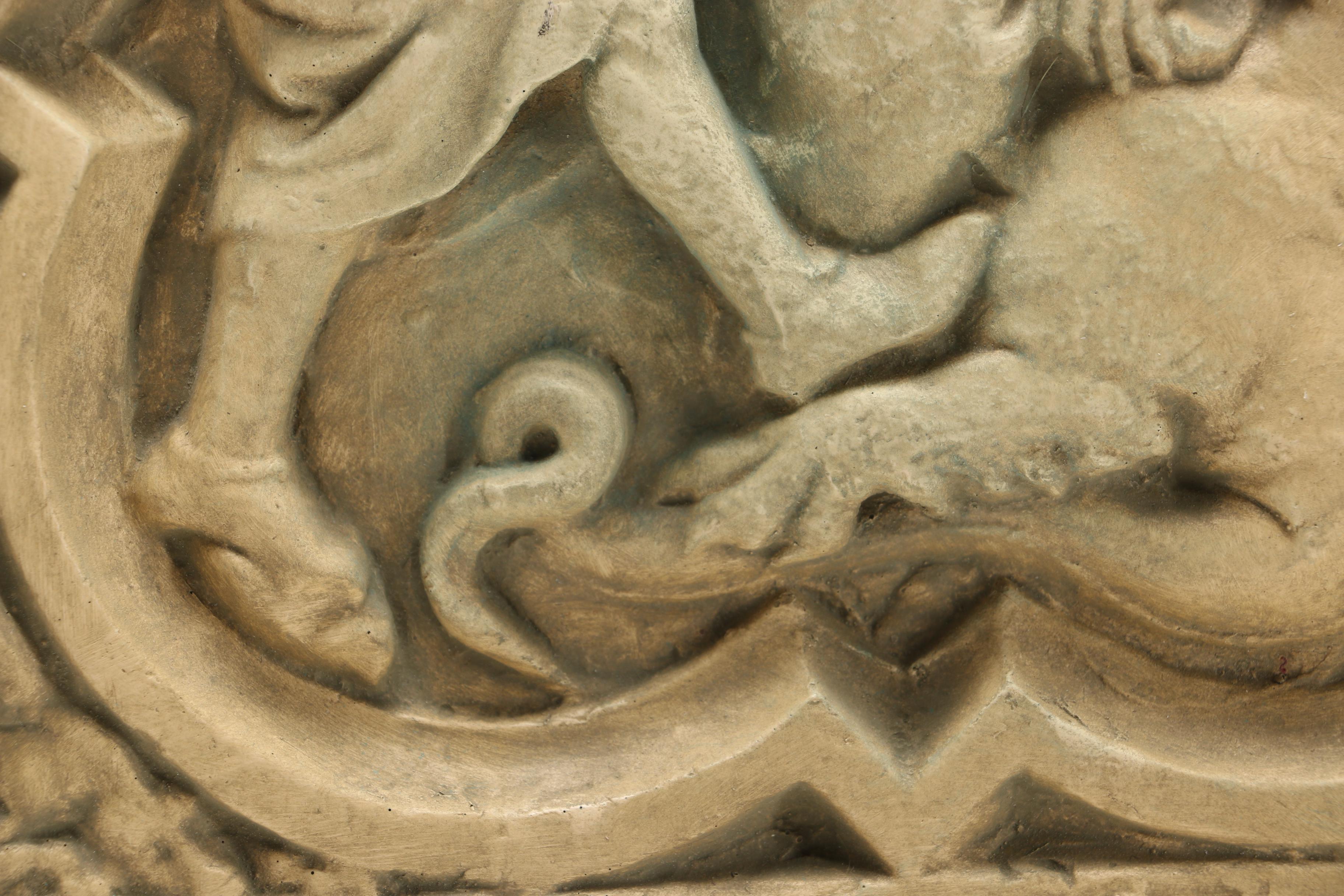 Reproduction Resin Sculpture of St. George Slaying a Dragon