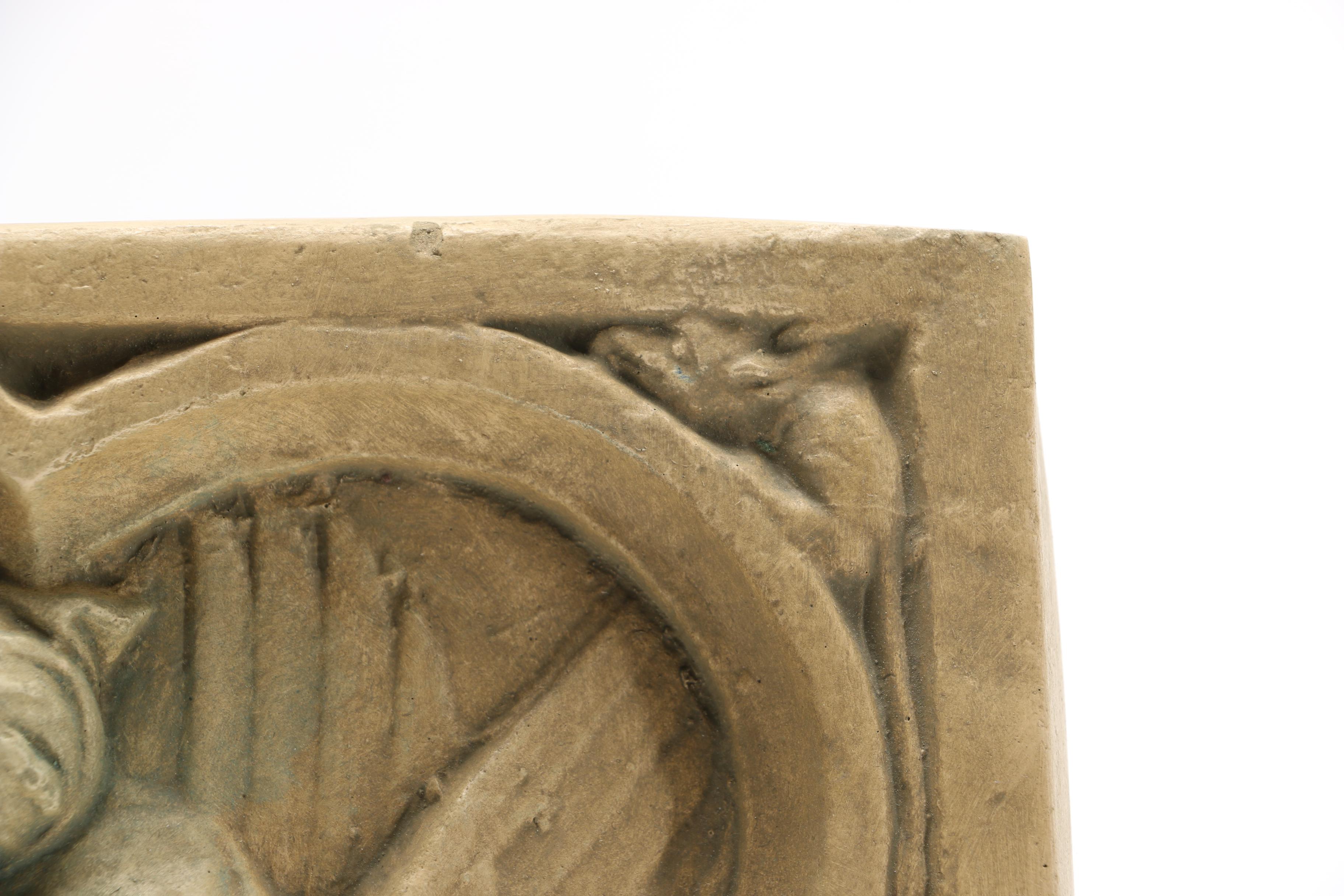 Reproduction Resin Sculpture of St. George Slaying a Dragon