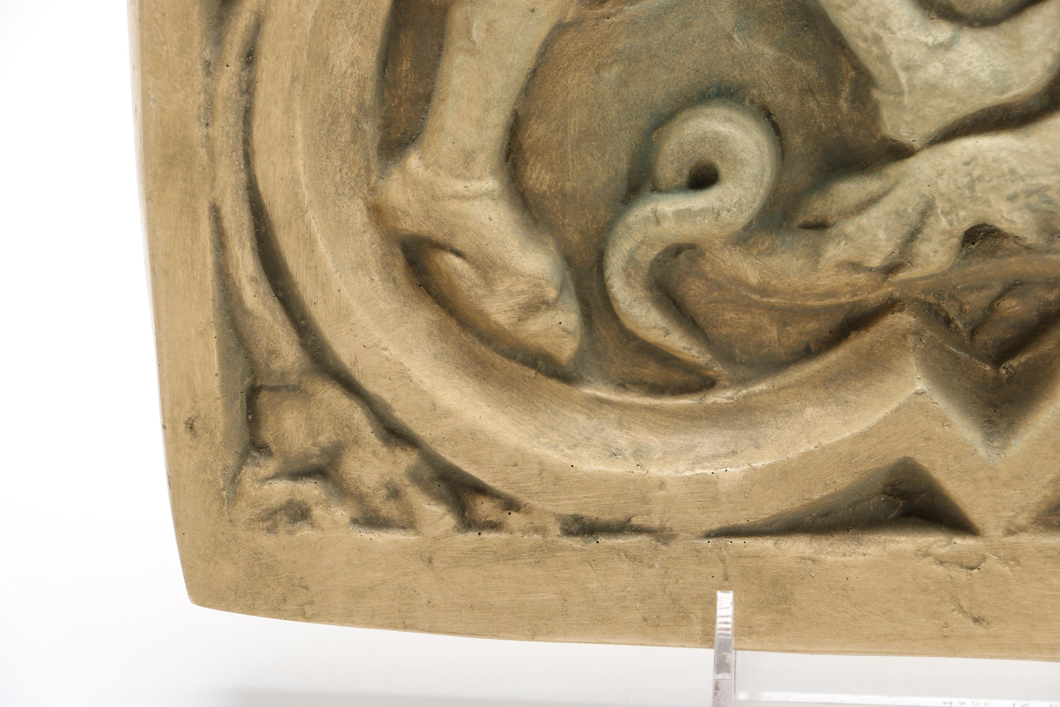 Reproduction Resin Sculpture of St. George Slaying a Dragon