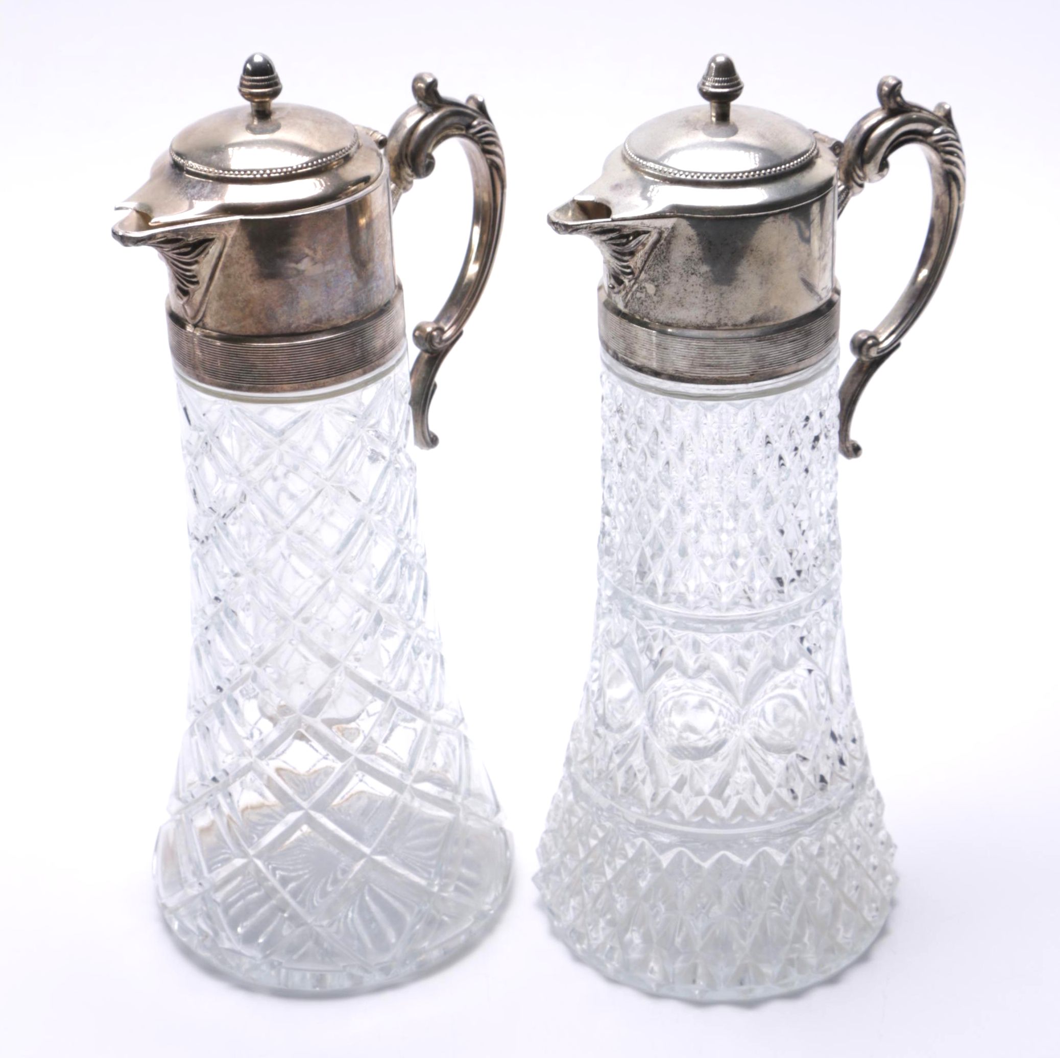 Silver Plate and Cut Glass Pitchers