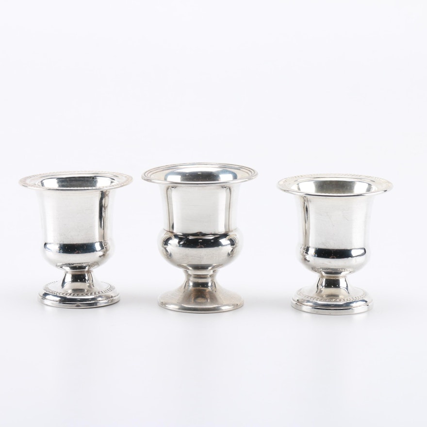 Sterling Silver Pedestalled Cigarette Holders Featuring Fisher