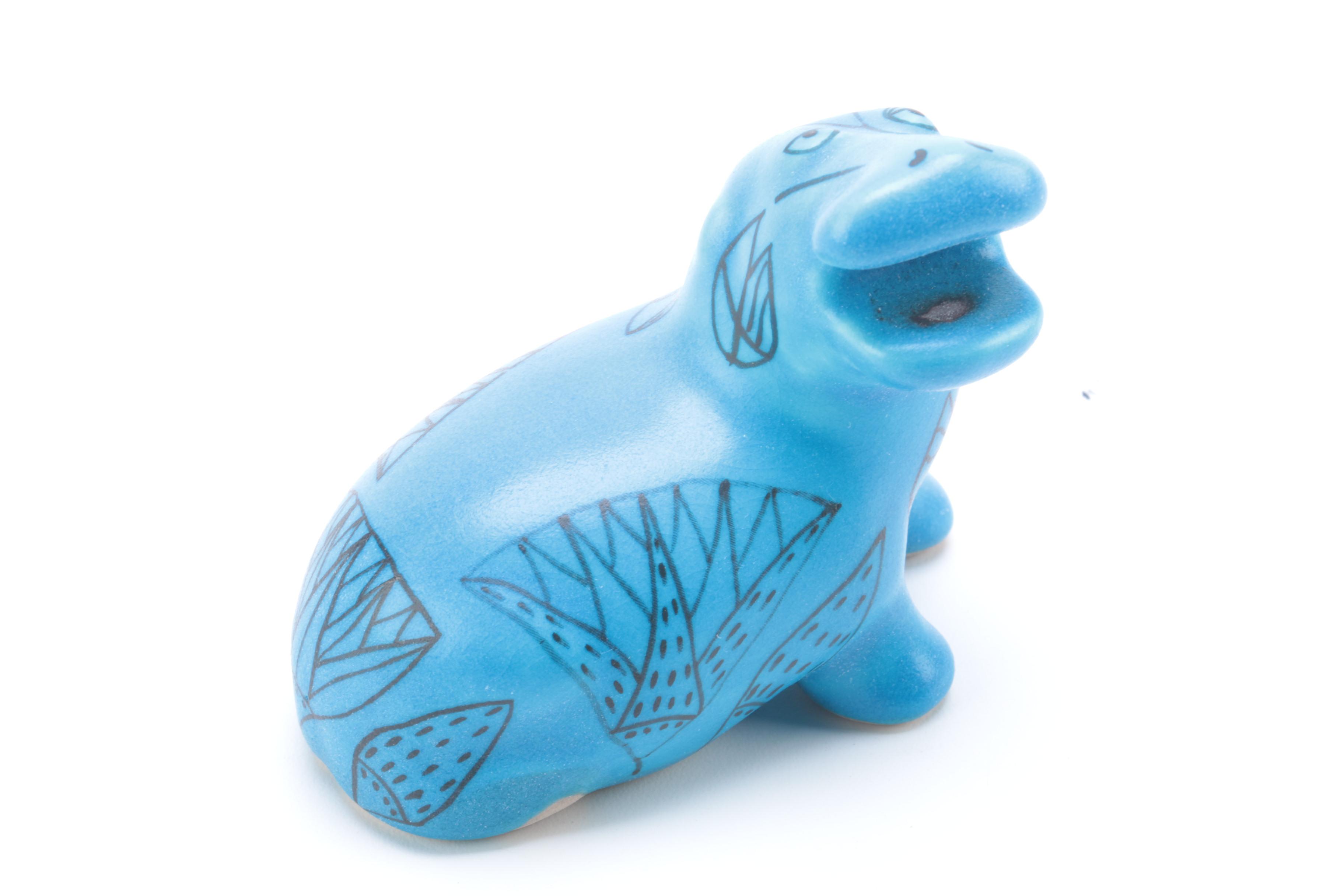 Metropolitan Museum of Art Reproduction "Blue Ankh" and "William The Hippo" Figurines