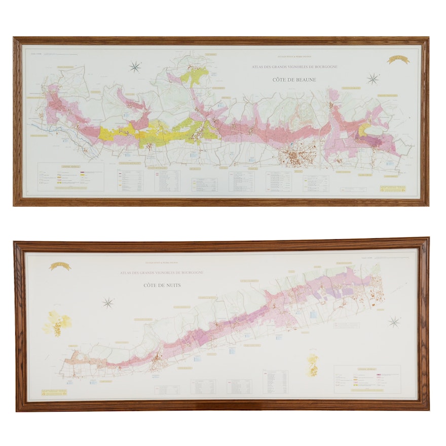 Two Wine Atlas Maps of Côte de Beaune & Côte de Nuits