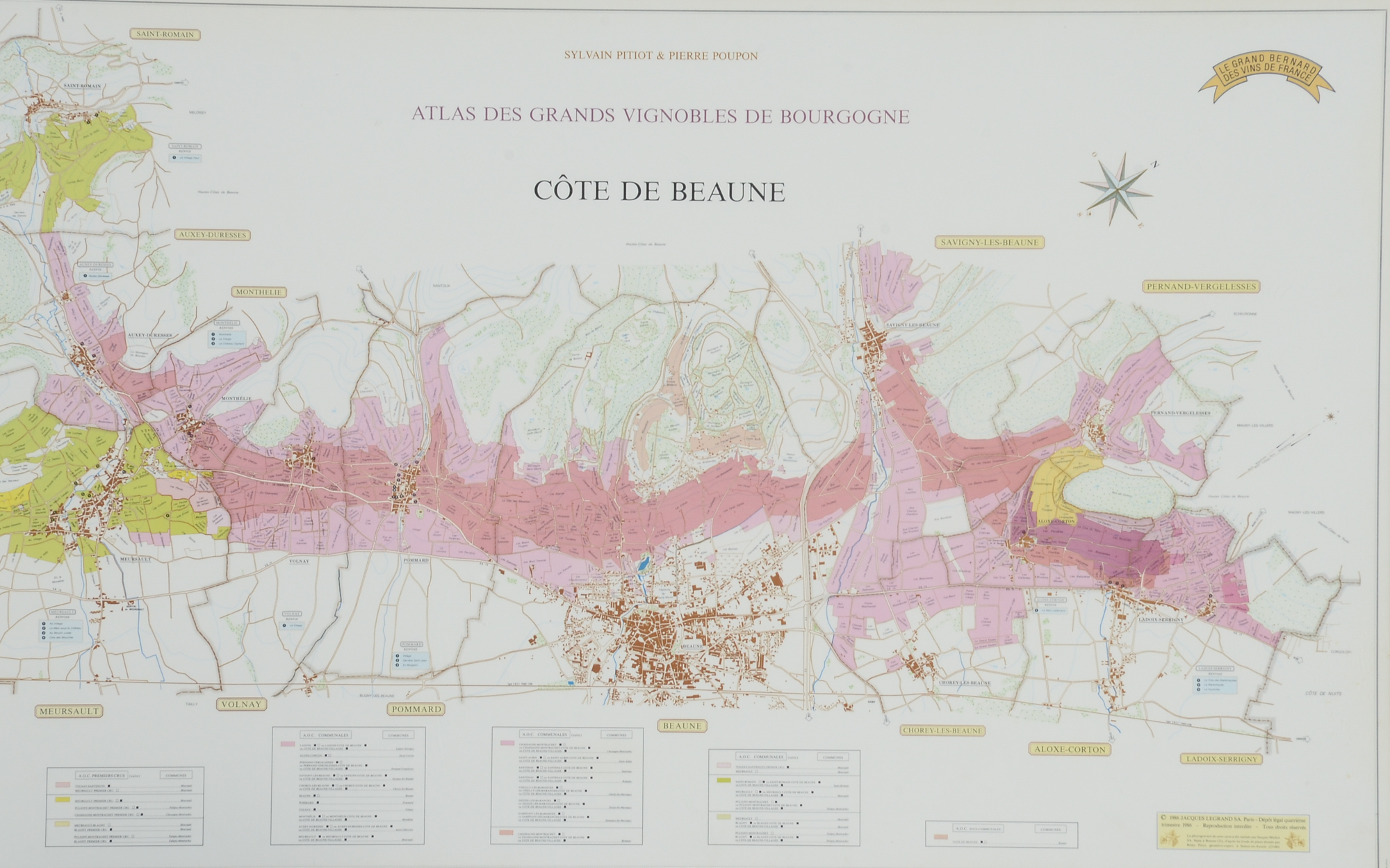 Two Wine Atlas Maps of Côte de Beaune & Côte de Nuits