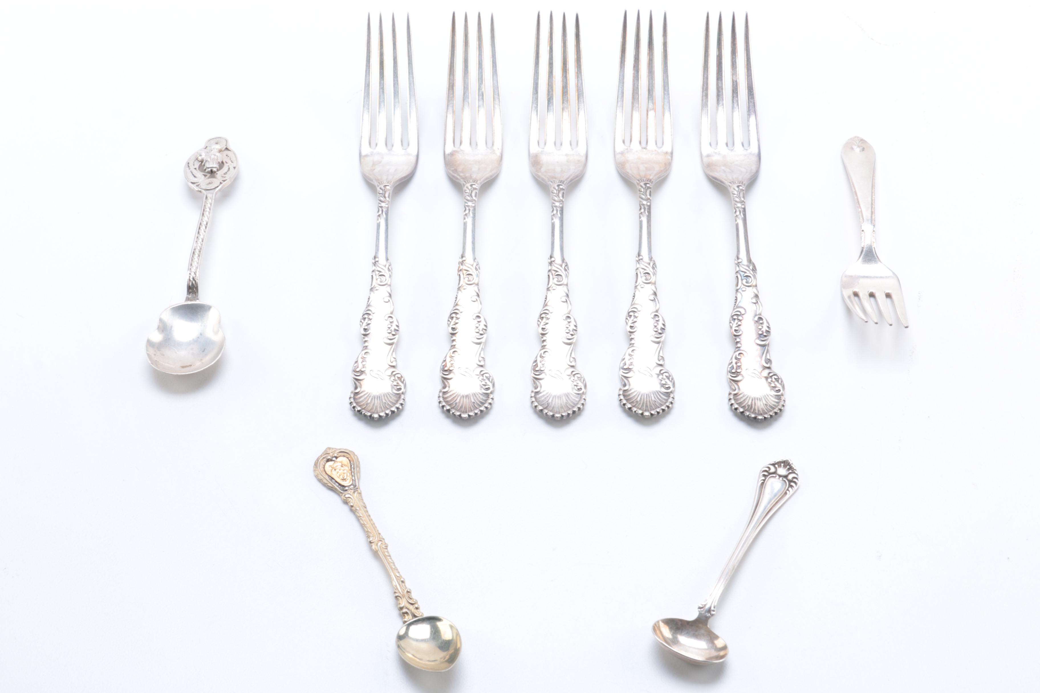 Wm Rogers & Son "Exquisite" Fork and Other Assorted Silver Plate