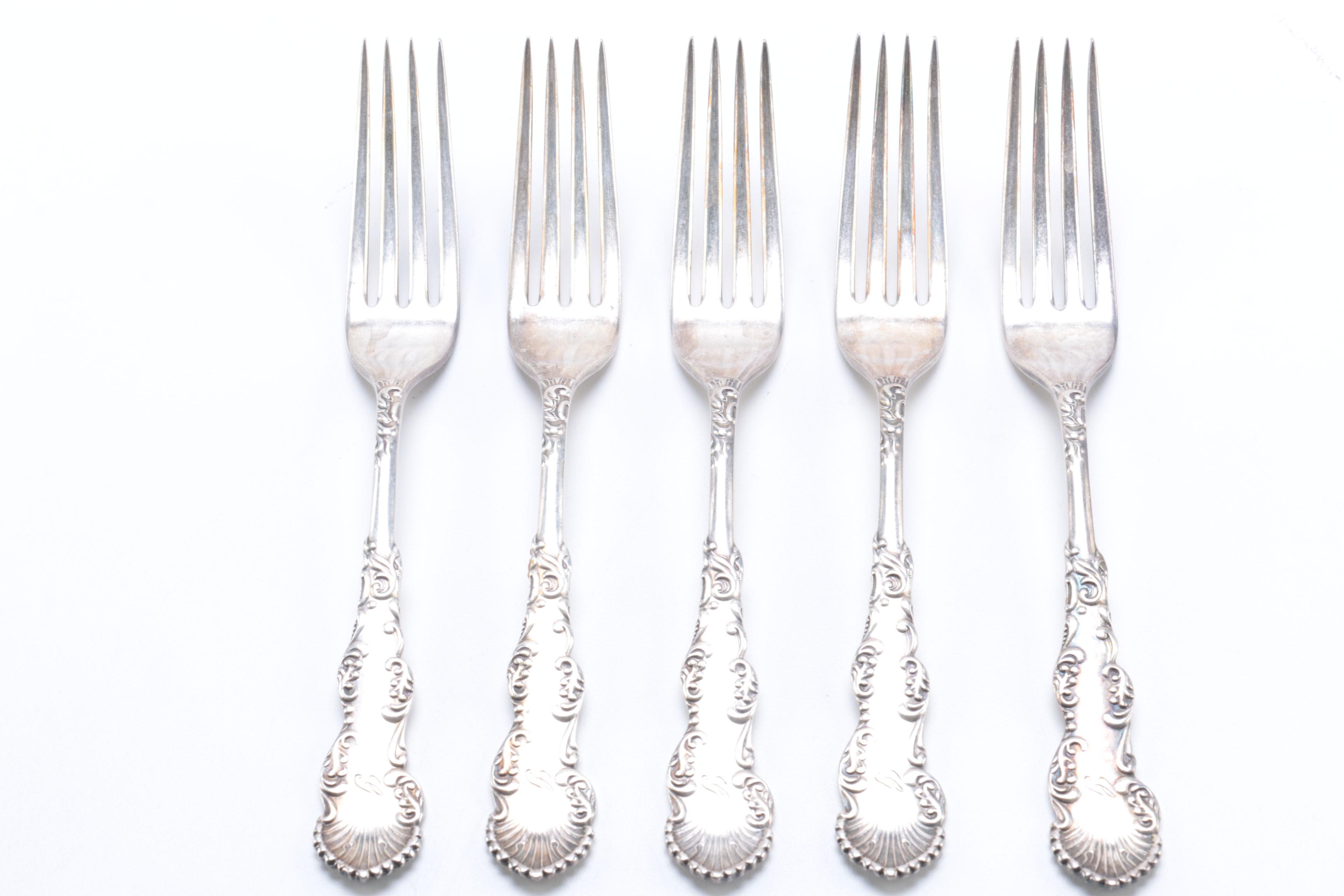 Wm Rogers & Son "Exquisite" Fork and Other Assorted Silver Plate