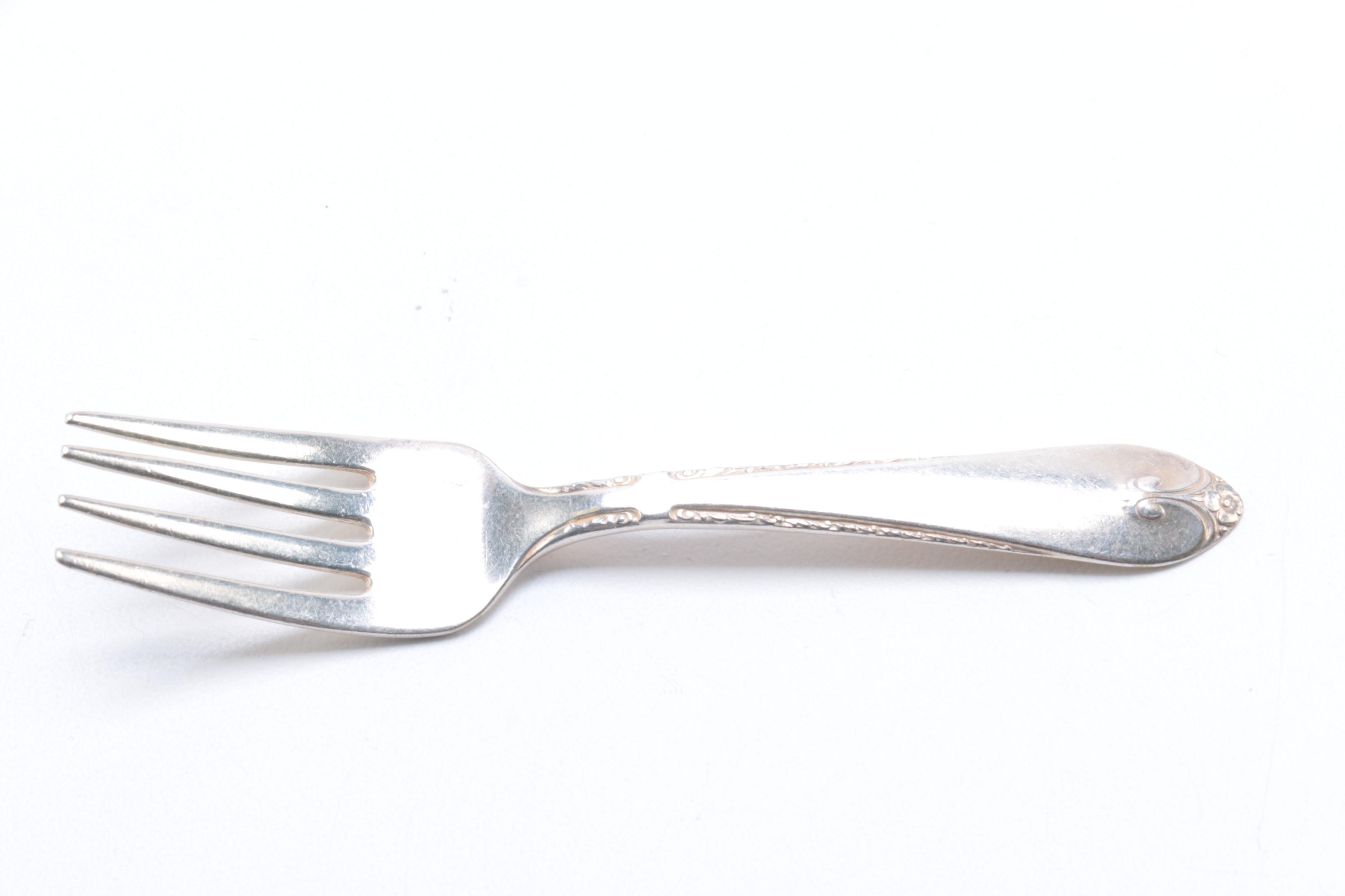 Wm Rogers & Son "Exquisite" Fork and Other Assorted Silver Plate