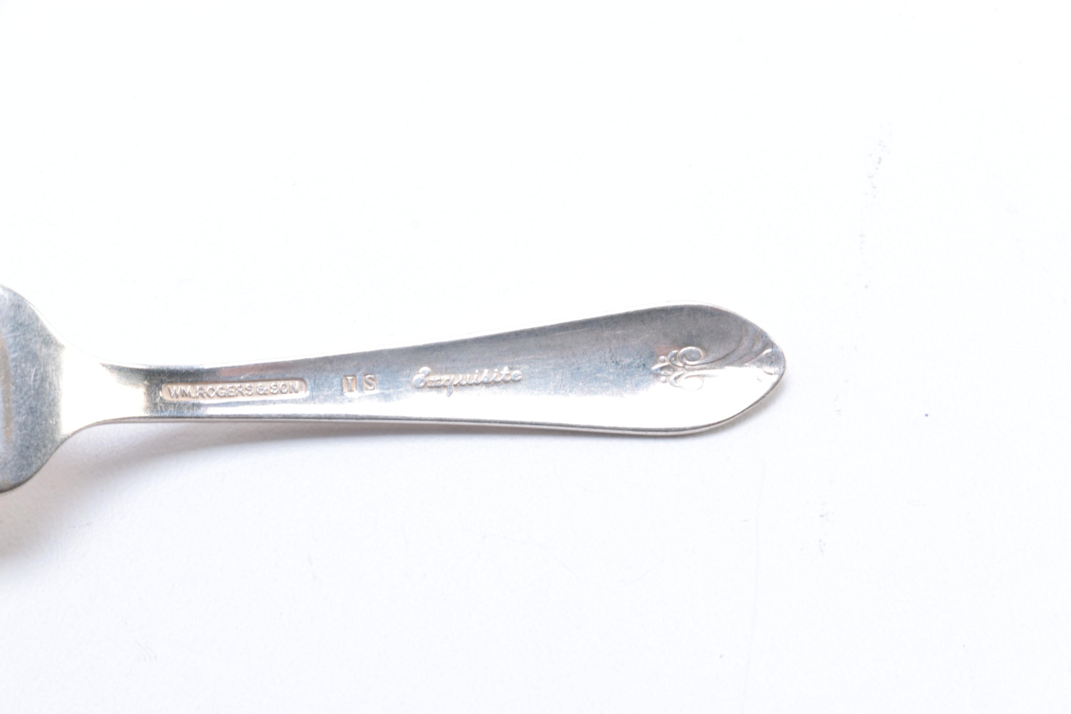 Wm Rogers & Son "Exquisite" Fork and Other Assorted Silver Plate