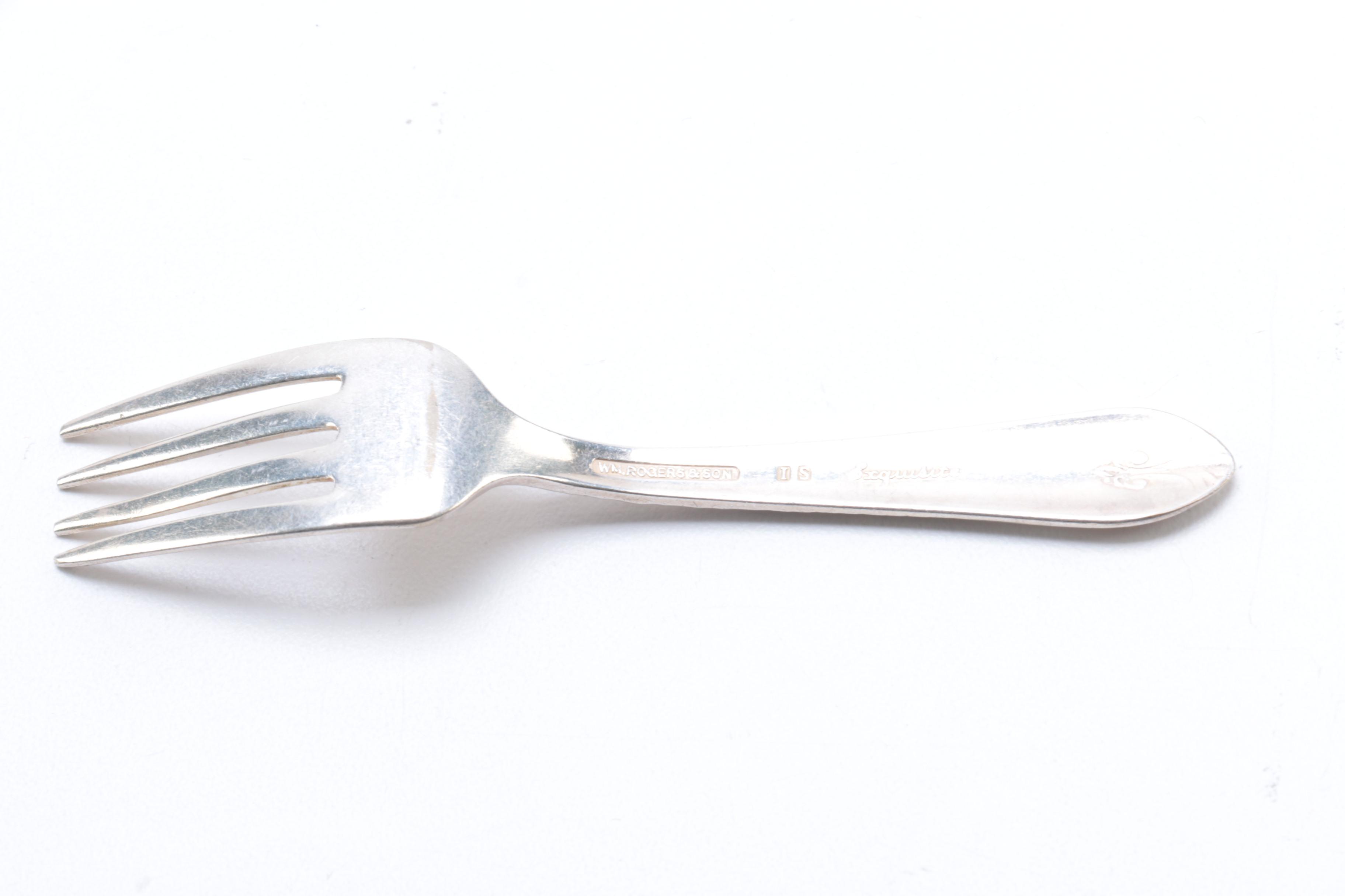 Wm Rogers & Son "Exquisite" Fork and Other Assorted Silver Plate