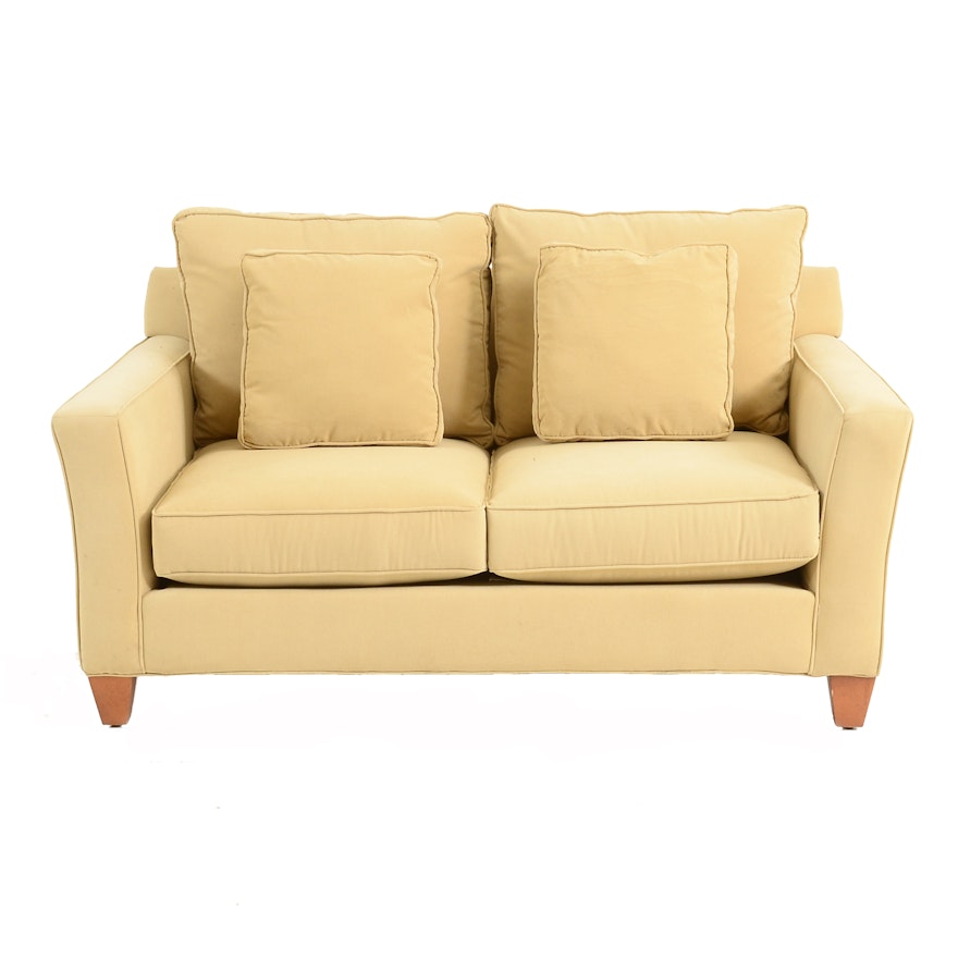 Camel Upholstered Boxed Sofa