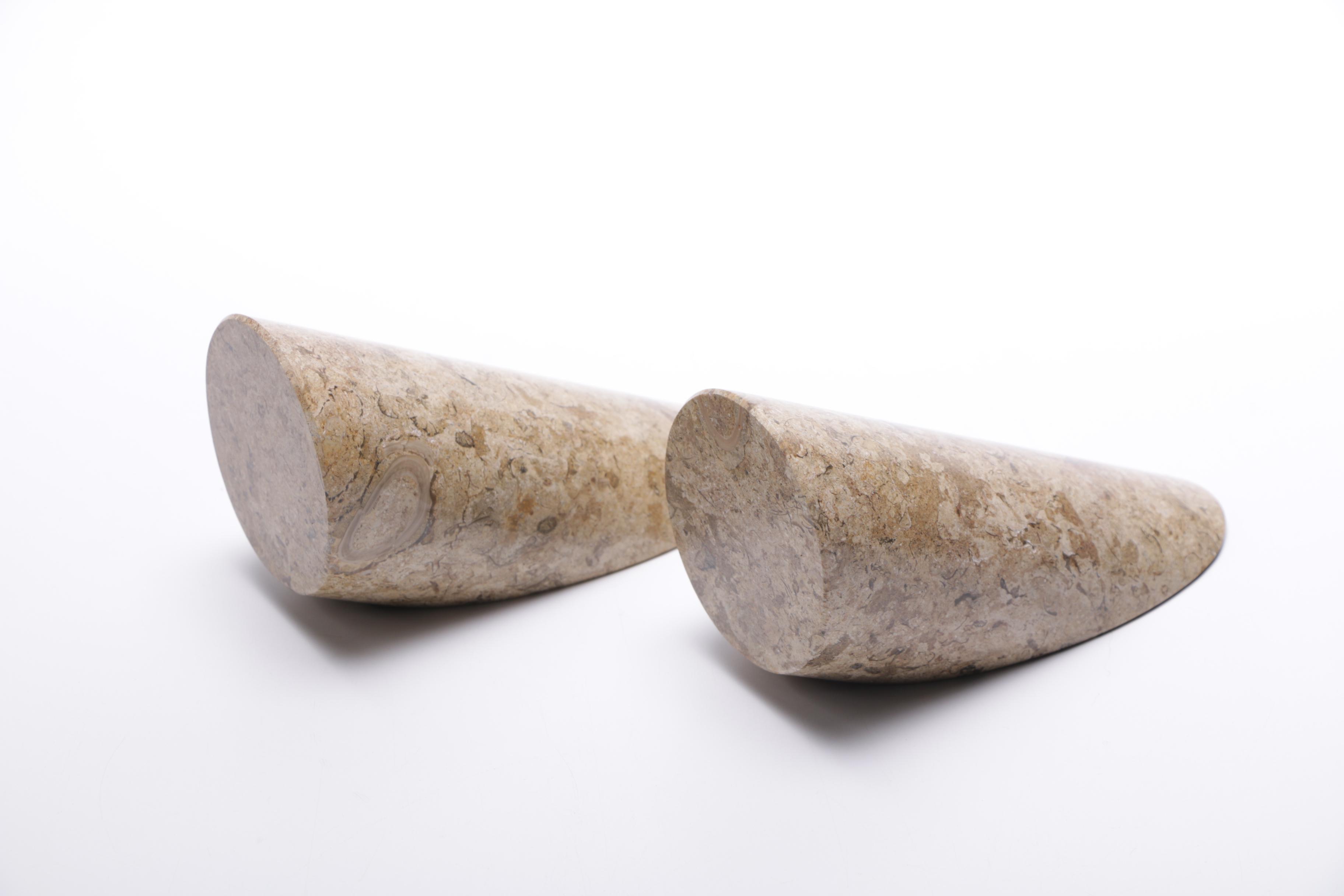 Fossiliferous Limestone Bookends