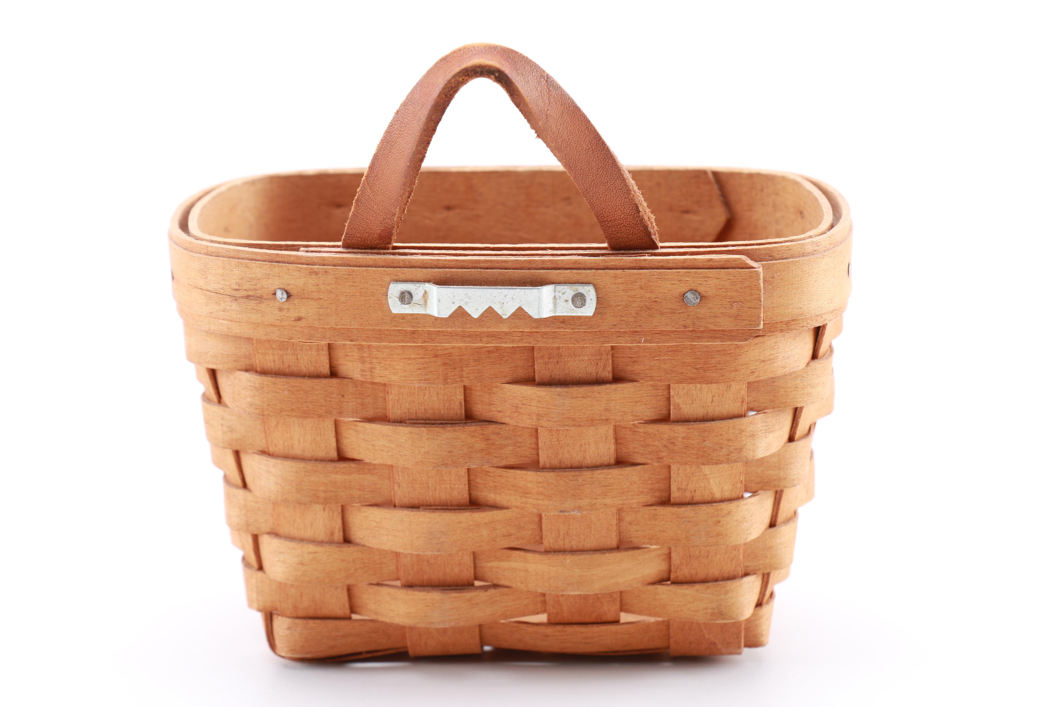 1992 Longaberger Key Hanging Handwoven Basket