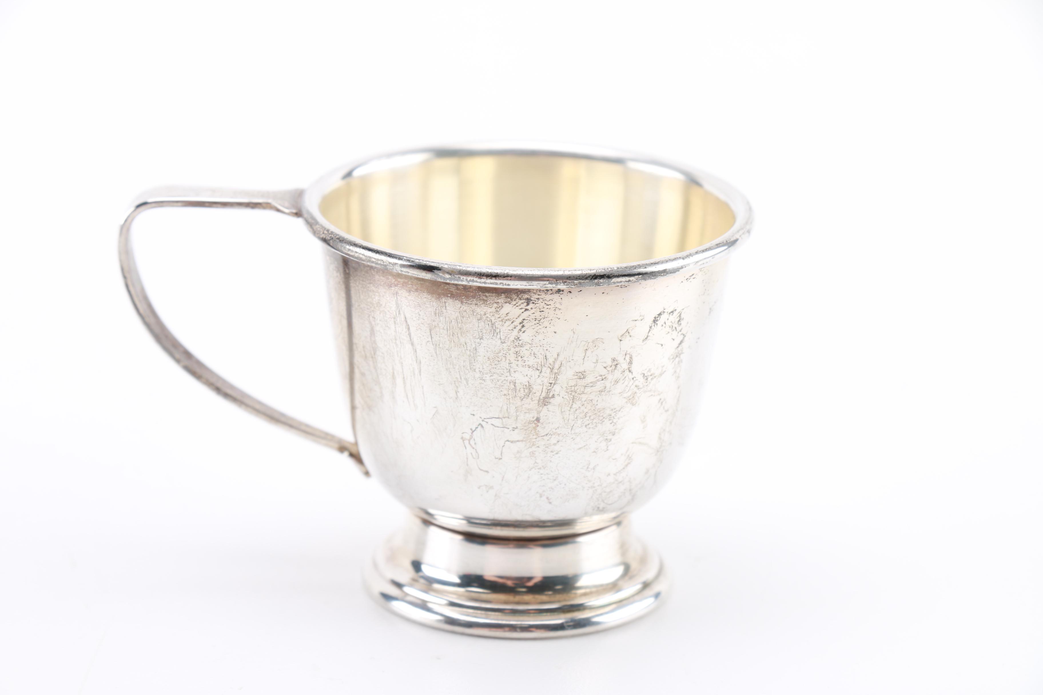 International Silver Co "Lord Saybrook" Sterling Saucers and Tea Cup Holders With Franciscan China