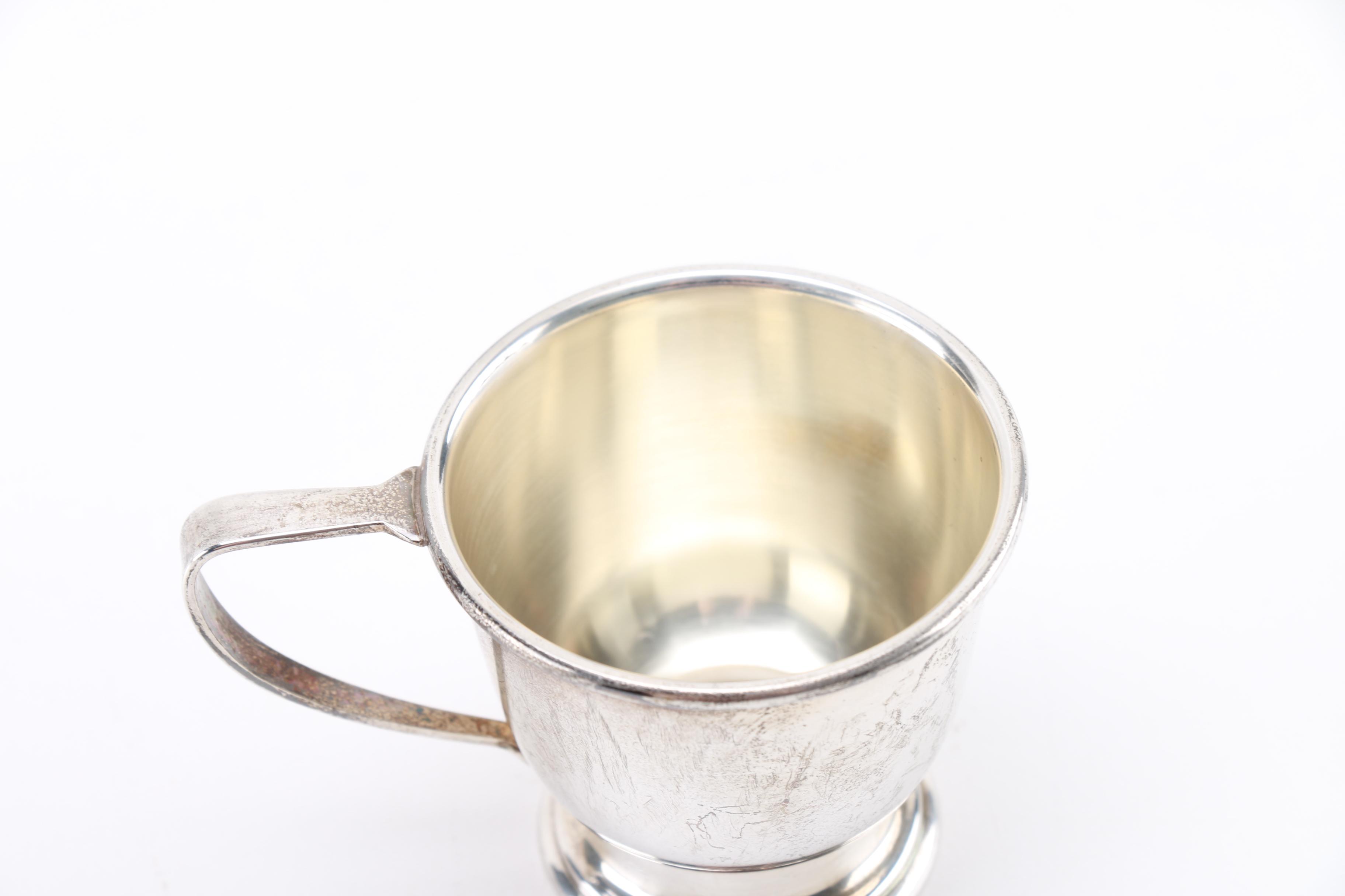 International Silver Co "Lord Saybrook" Sterling Saucers and Tea Cup Holders With Franciscan China