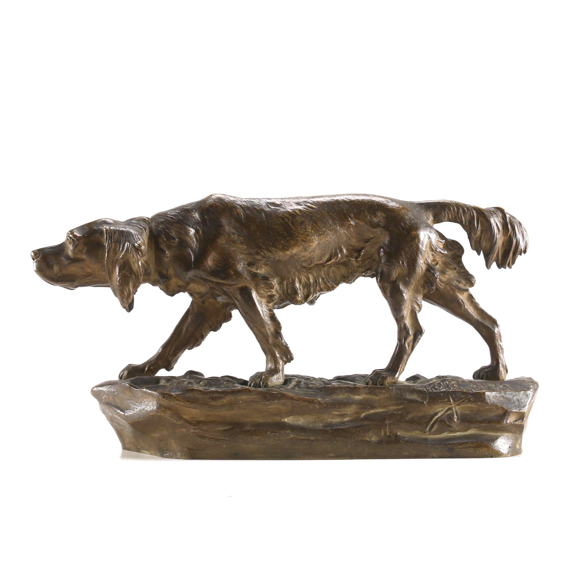 Franz Bergman Bronze Sculpture of a Dog