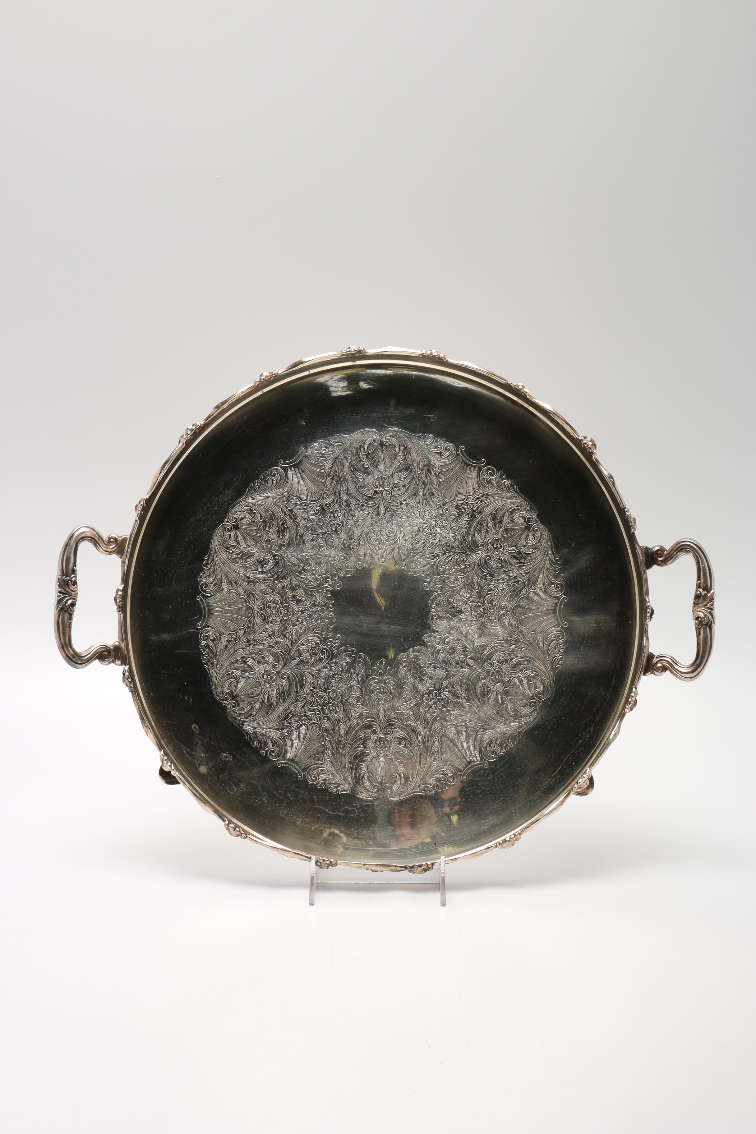 Silver Plate Cruet Set and Assorted Silver Plate